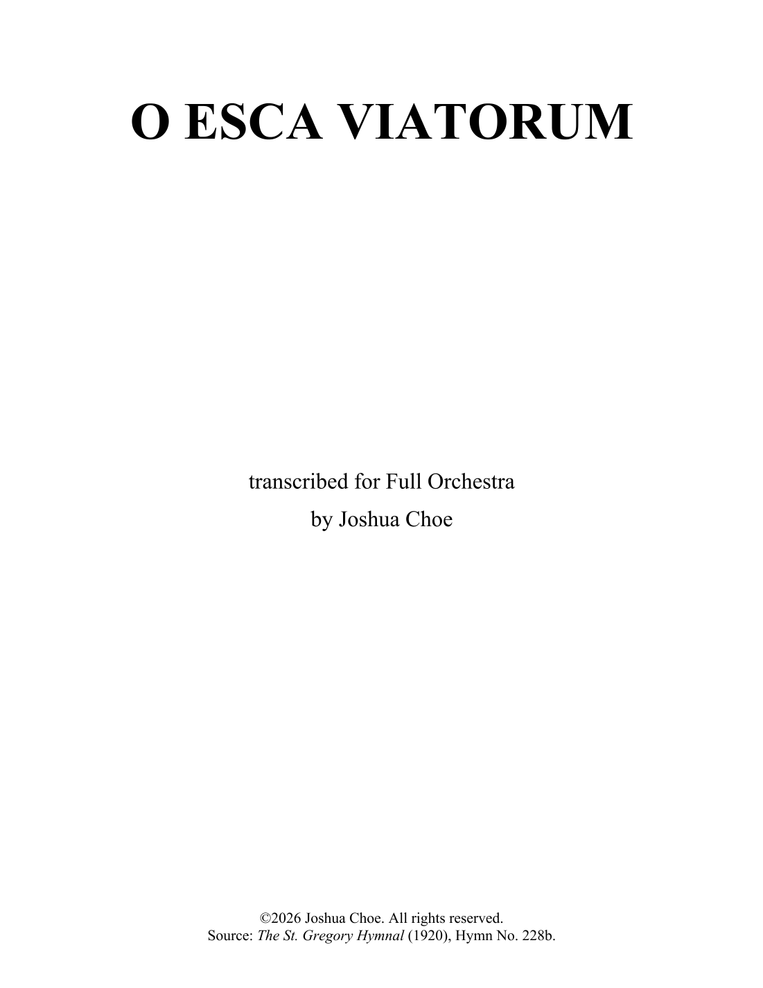 O esca viatorum (Van Damme Harmonization) (arr. JMJ Arrangements) by Traditional 管弦乐团 - 预览