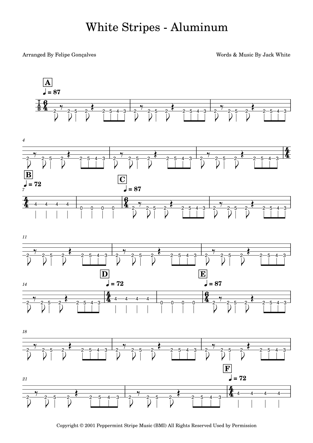 Aluminum (arr. Felipe Gonçalves) Digital Sheet Music