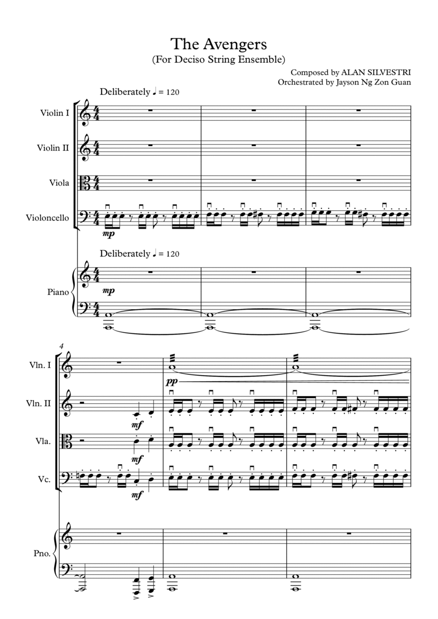 The Avengers Sheet Music Joel McNeely String Ensemble