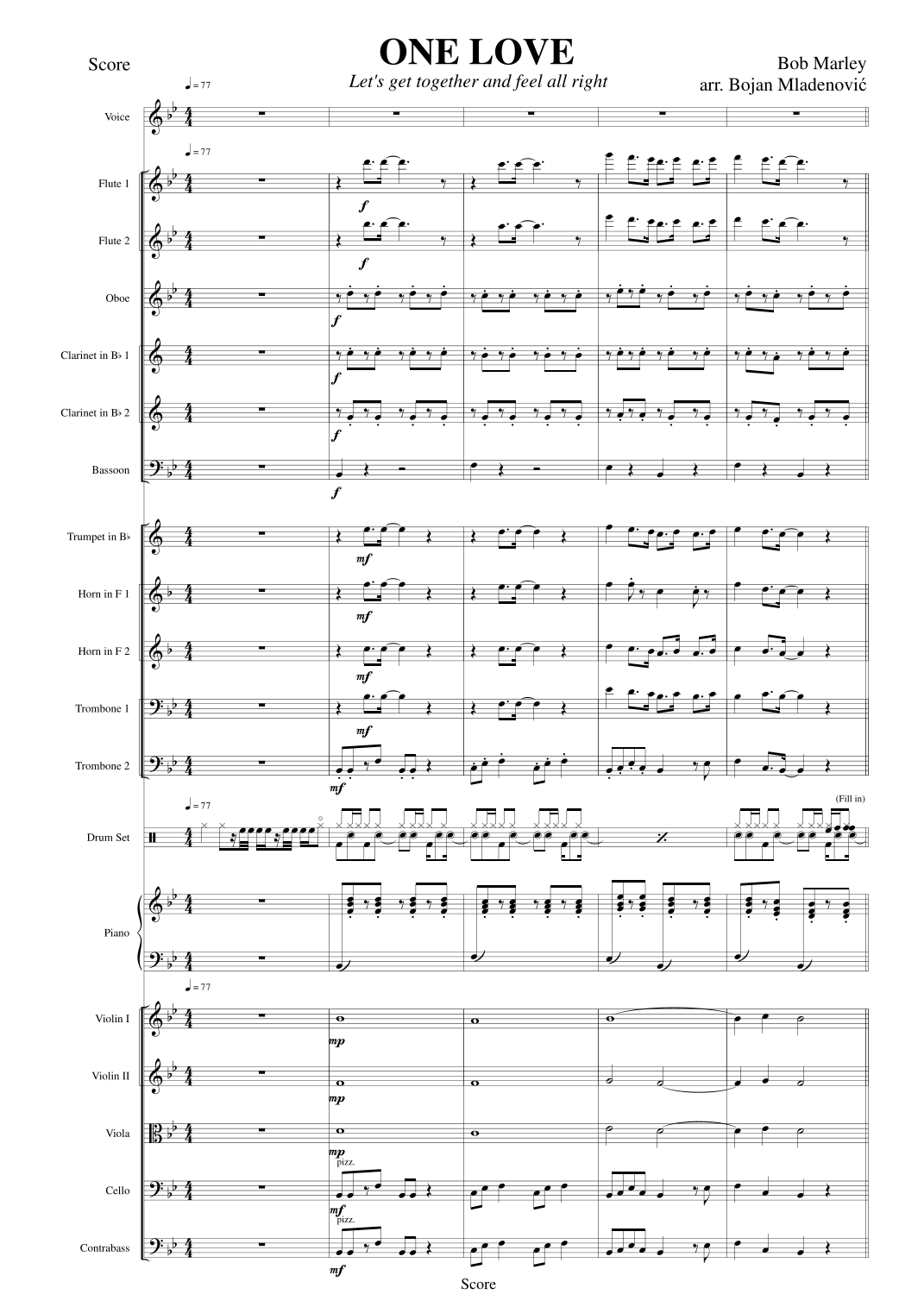 One Love (arr. Bojan Mladenović) by Bob Marley Full Orchestra