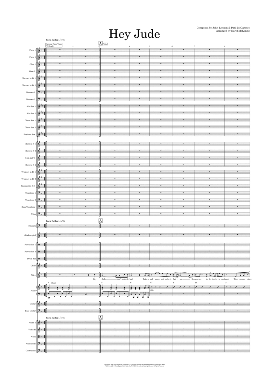 Hey Jude (arr. Daryl McKenzie) by The Beatles 管弦乐团 - 预览