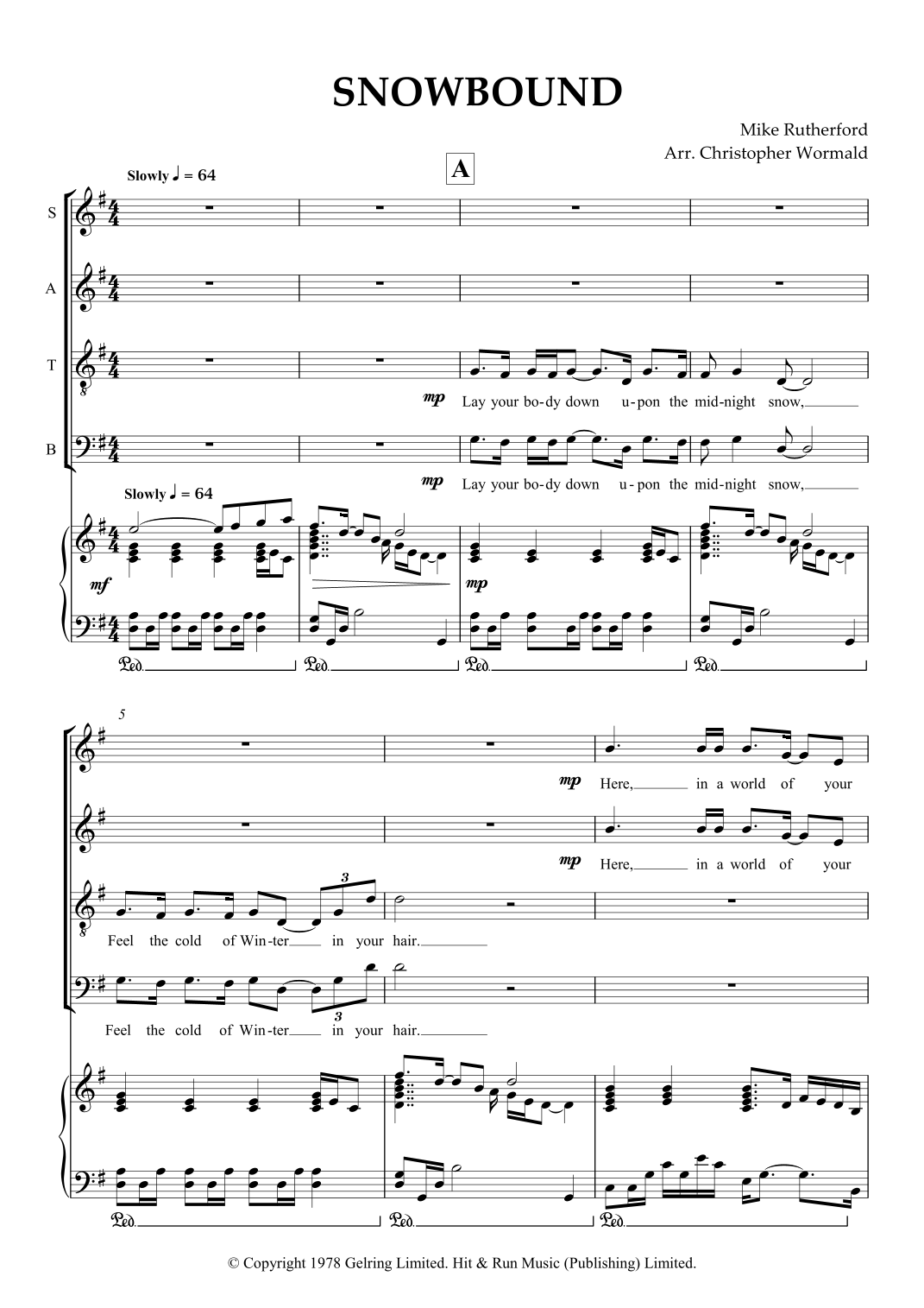Snowbound Sample Snowbound (arr. Christopher Wormald) by Genesis Sheet Music for SATB ...