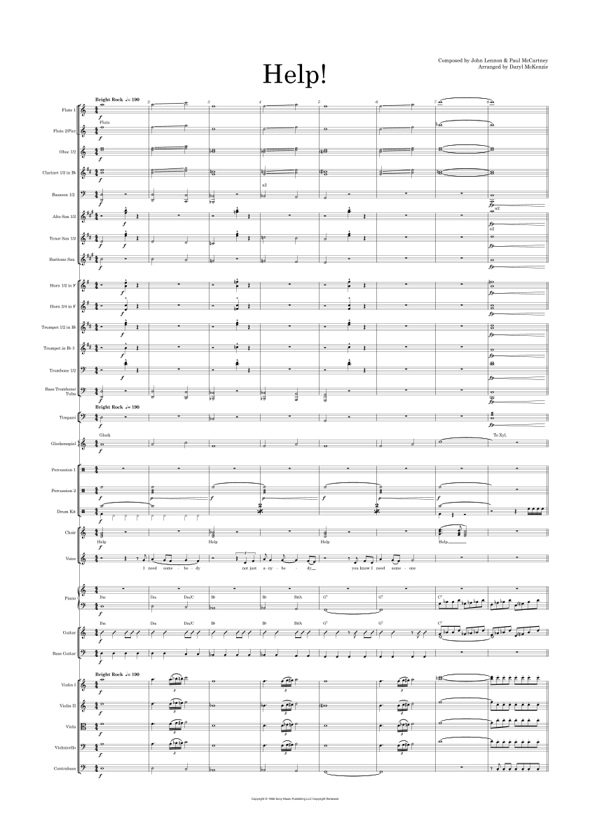 Help! (arr. Daryl McKenzie) by The Beatles Full Orchestra