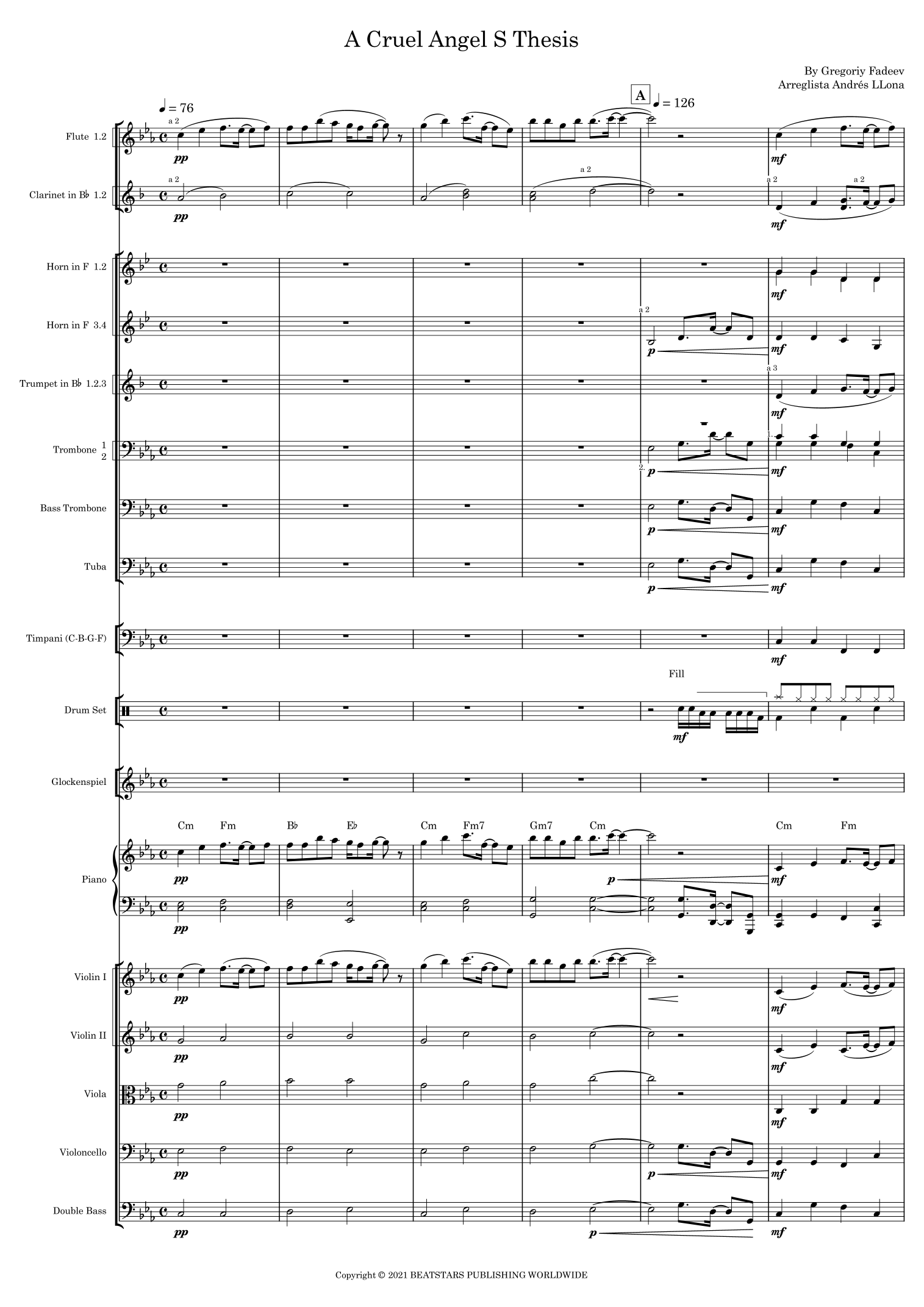 A Cruel Angel S Thesis 8 Bit (arr. Andrés LLona) by Bass Estrada Full Orchestra (残酷天使的行动纲领 8 Bit 管弦乐团版) - 预览