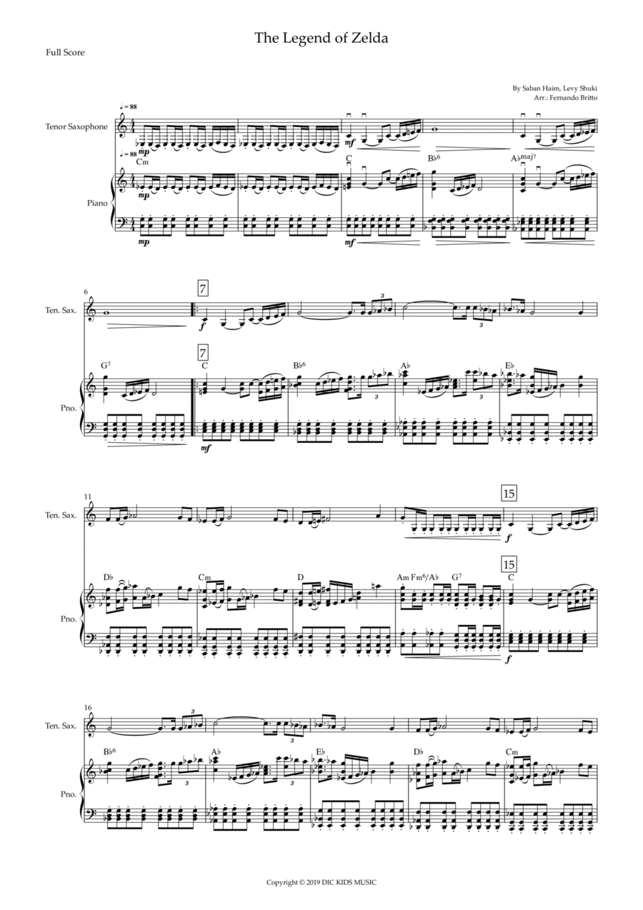 The Legend Of Zelda (arr. Fernando Britto) Sheet Music Saban Haim