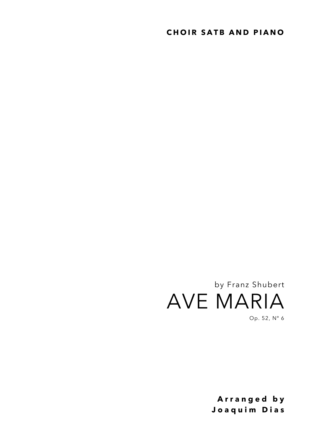 Ave Maria (arr. Joaquim Dias) by Franz Schubert Sheet Music for SATB ...