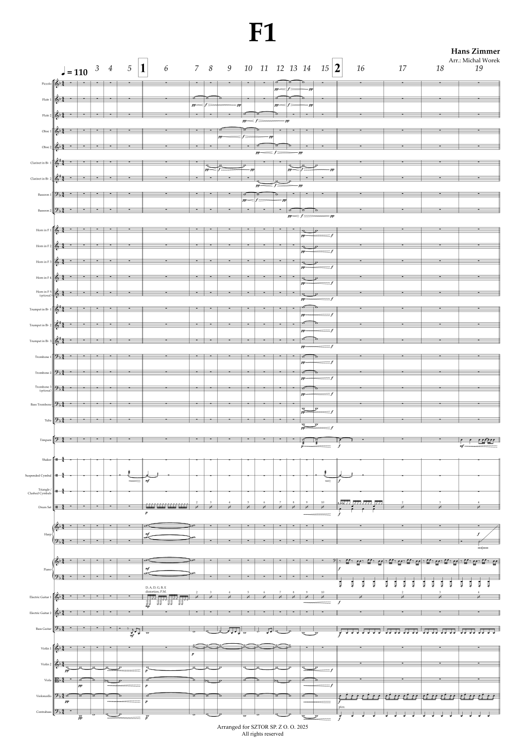 F1 Suite (arr. Michal Worek) by Hans Zimmer Full Orchestra