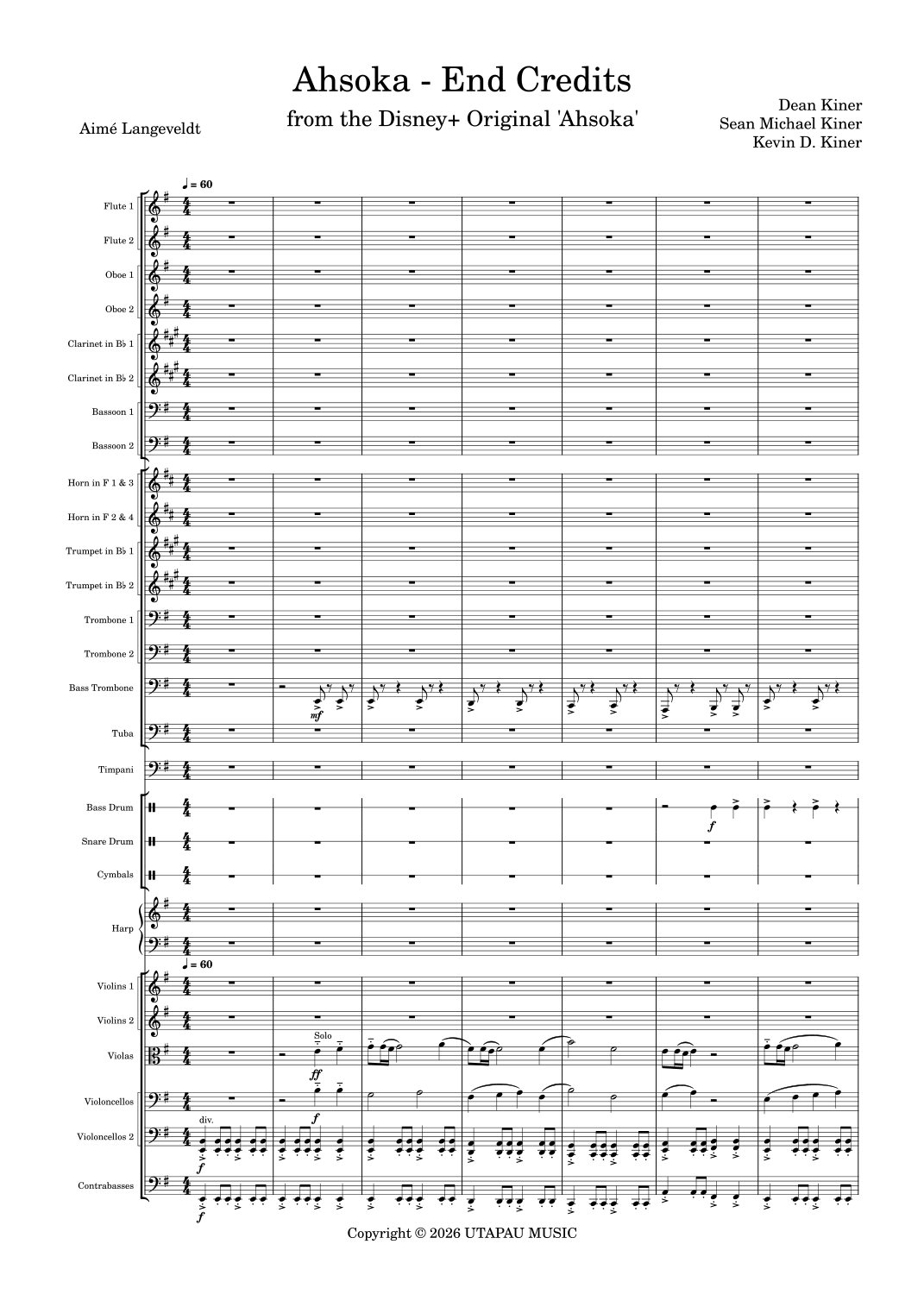 Ahsoka - End Credits (arr. Aimé Langeveldt) by Kevin D. Kiner 管弦乐团 - 预览