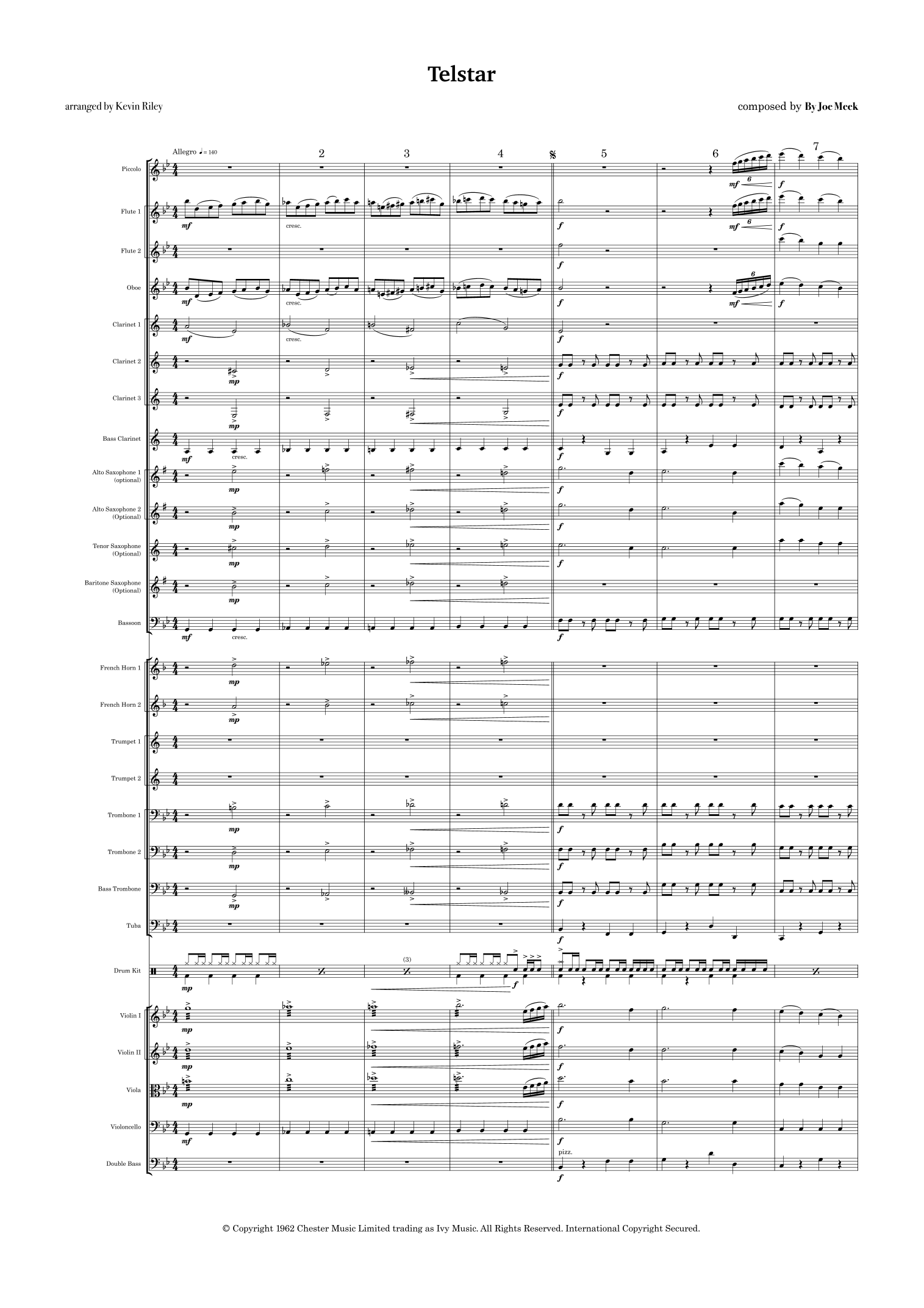 Telstar (arr. Kevin Riley) by The Tornados Full Orchestra(管弦乐团)- 预览
