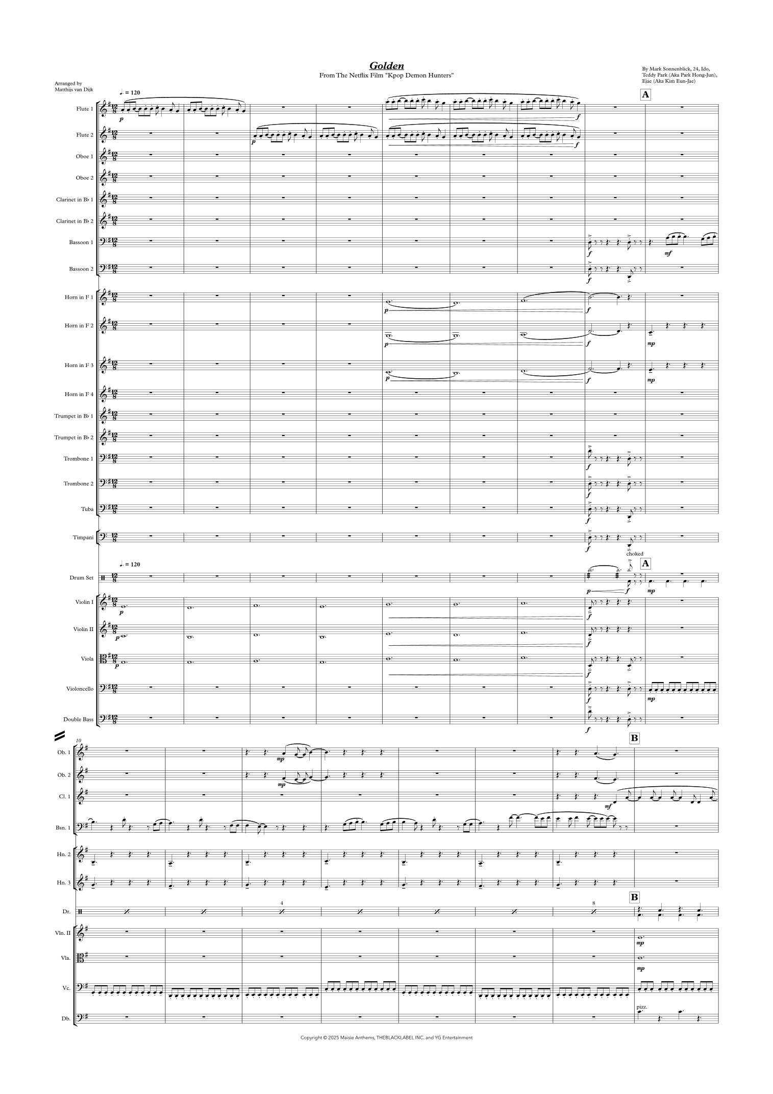 Golden (arr. Matthijs van Dijk) by Huntr/X (Ejae, Audrey Nuna And Rei Ami) 管弦乐团 - 预览