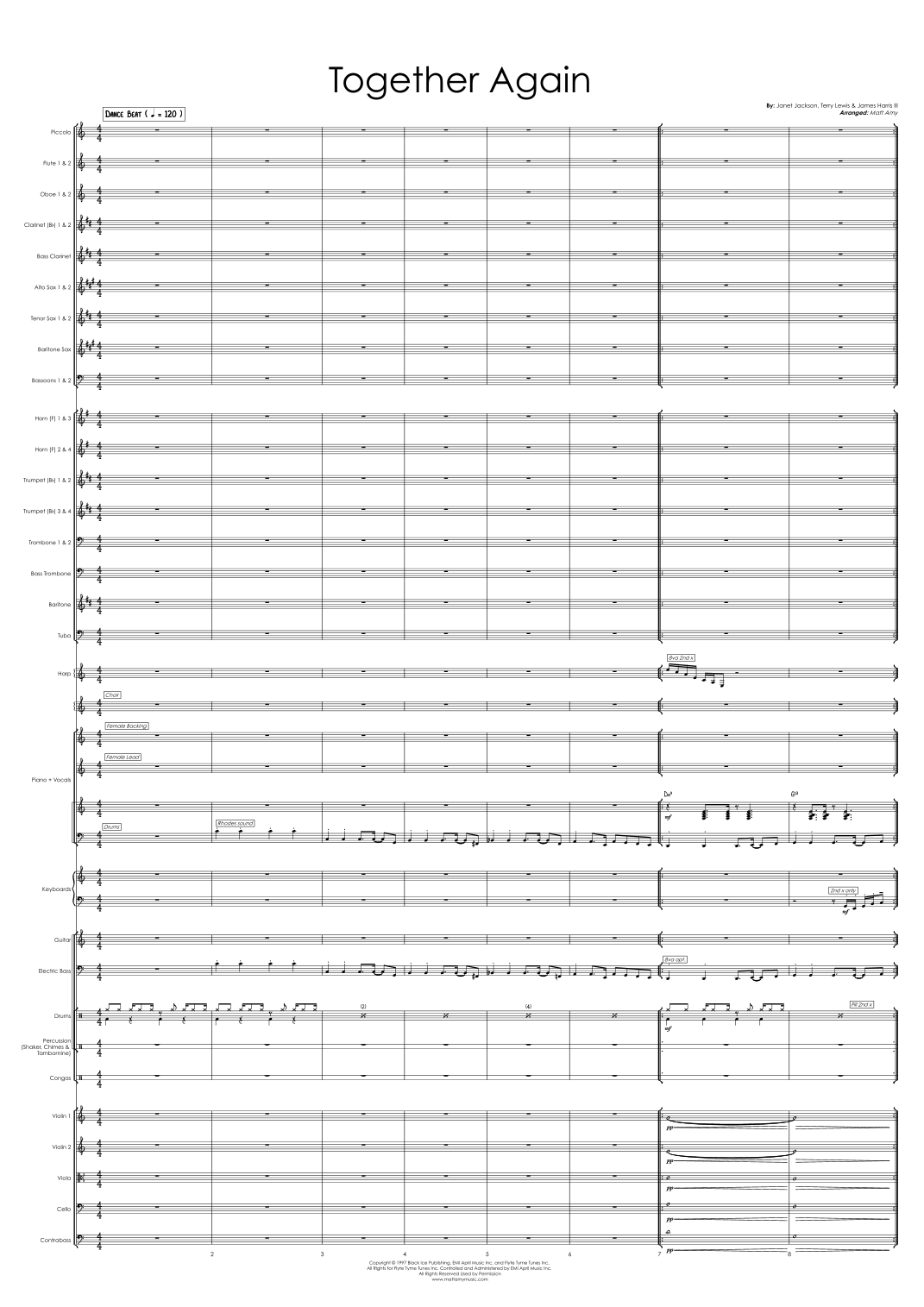 Together Again (arr. Matt Amy) by Janet Jackson Full Orchestra