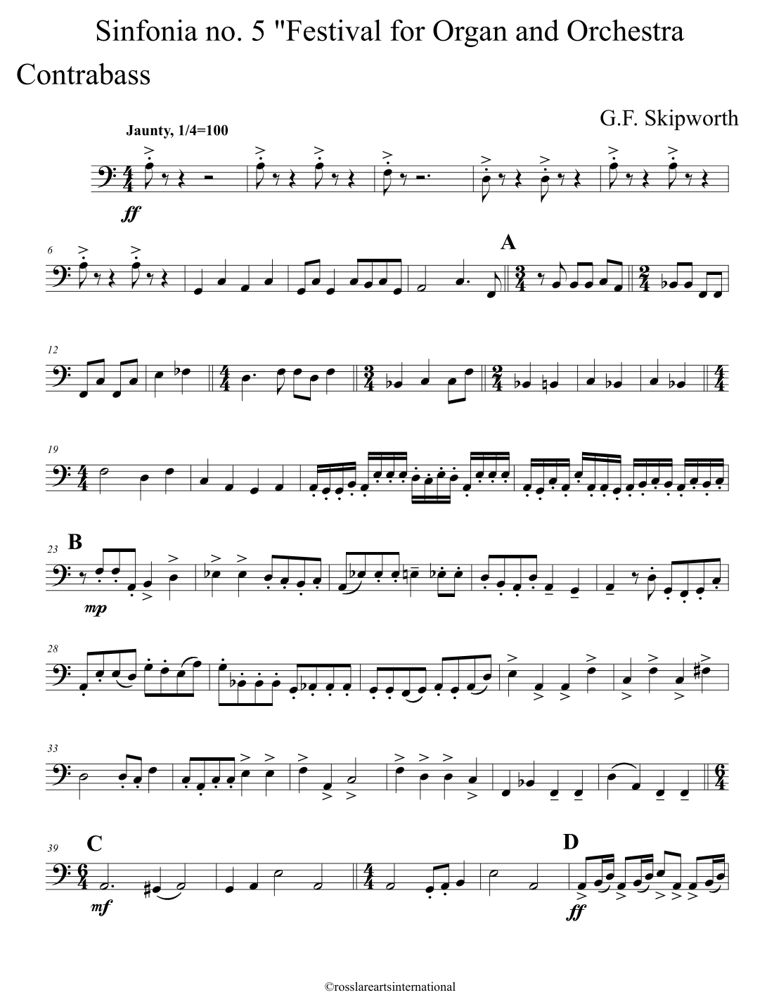 Sinfonia no. 5 "Festival" for Orchestra & Organ, Mvt. III by George Skipworth 管弦乐团 - 预览