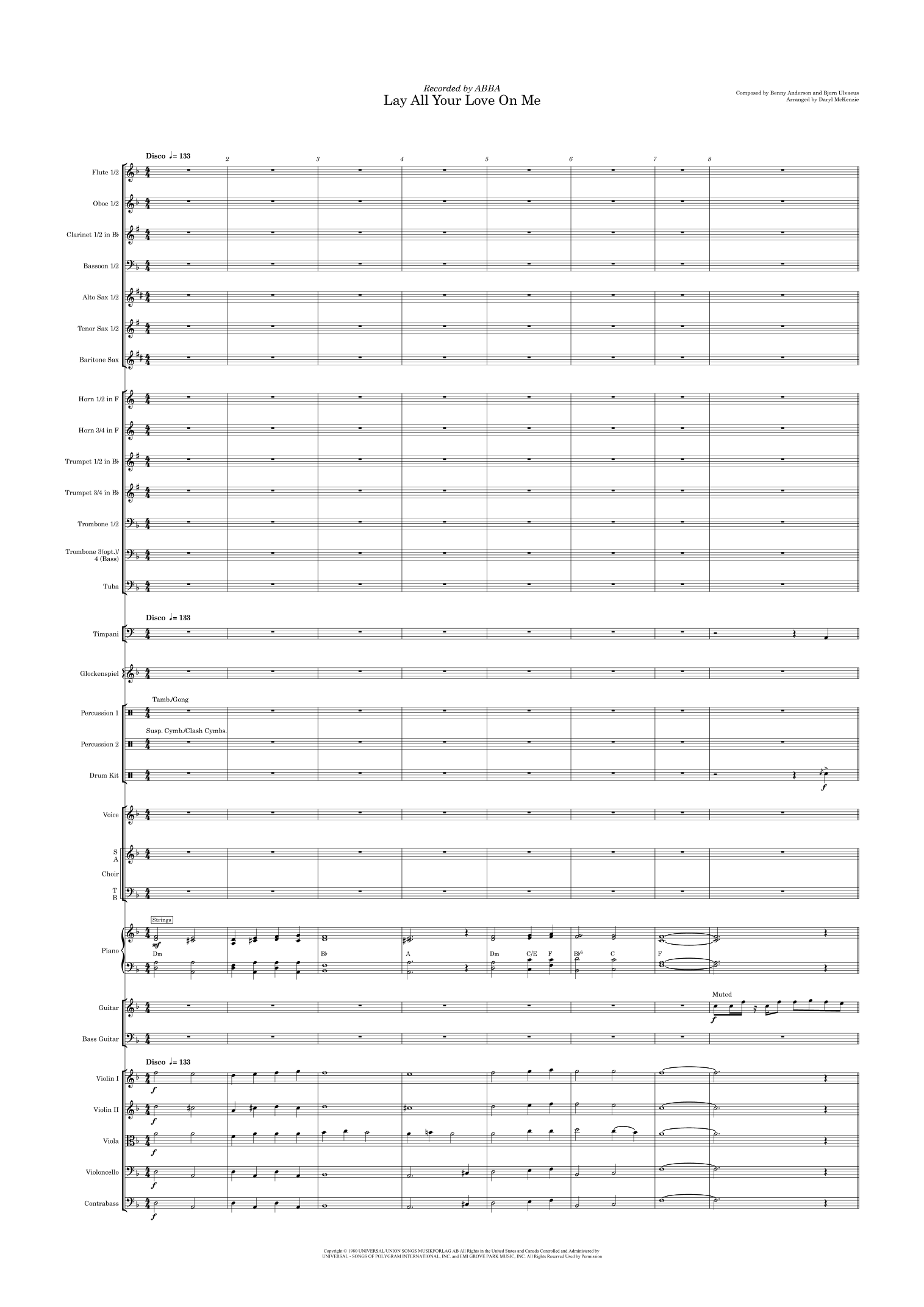 Lay All Your Love On Me (arr. Daryl McKenzie) by ABBA 管弦乐团 - 预览