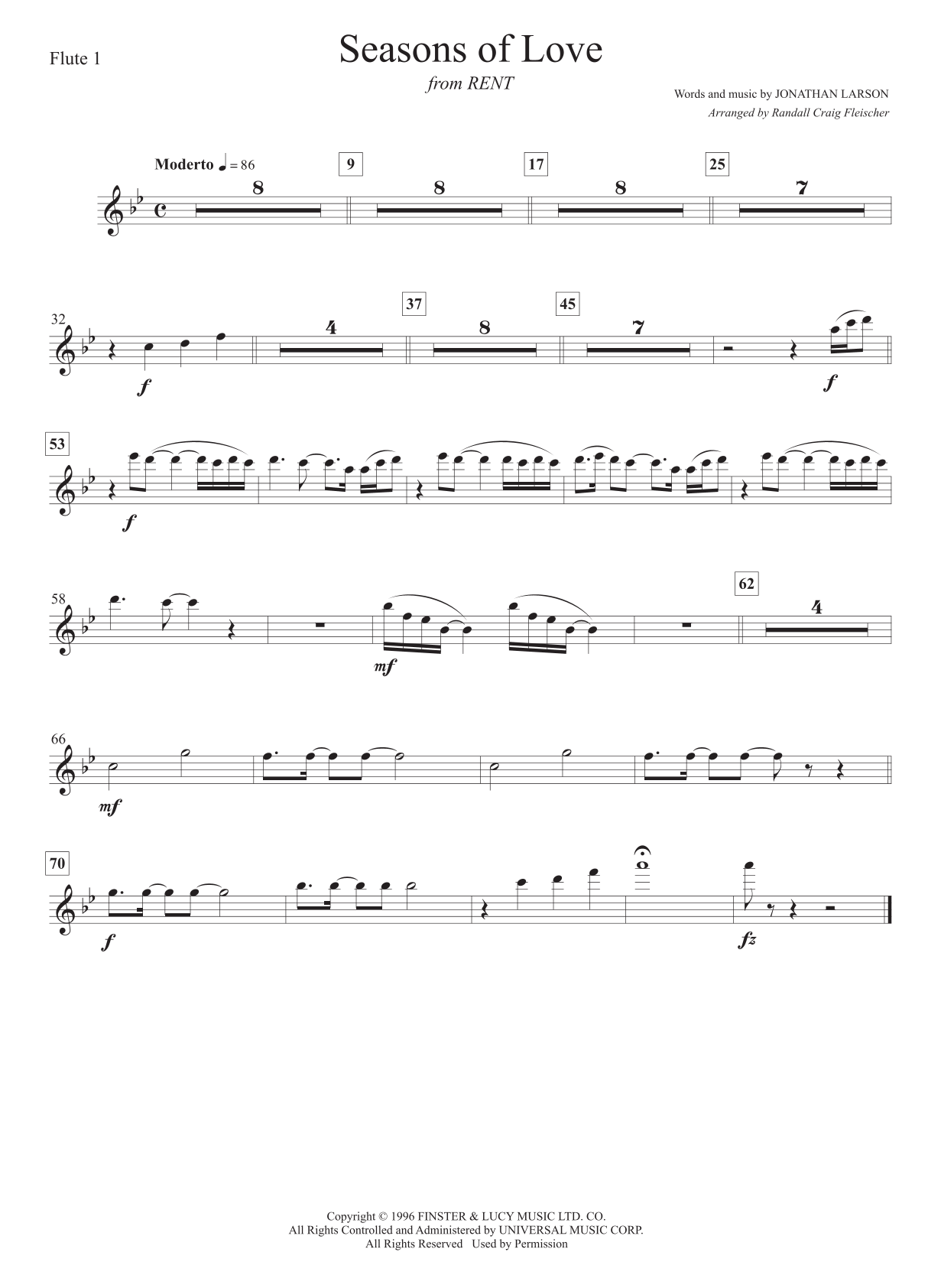 Seasons Of Love (arr. Randall Craig Fleischer) by Cast Of Rent 管弦乐团 - 预览
