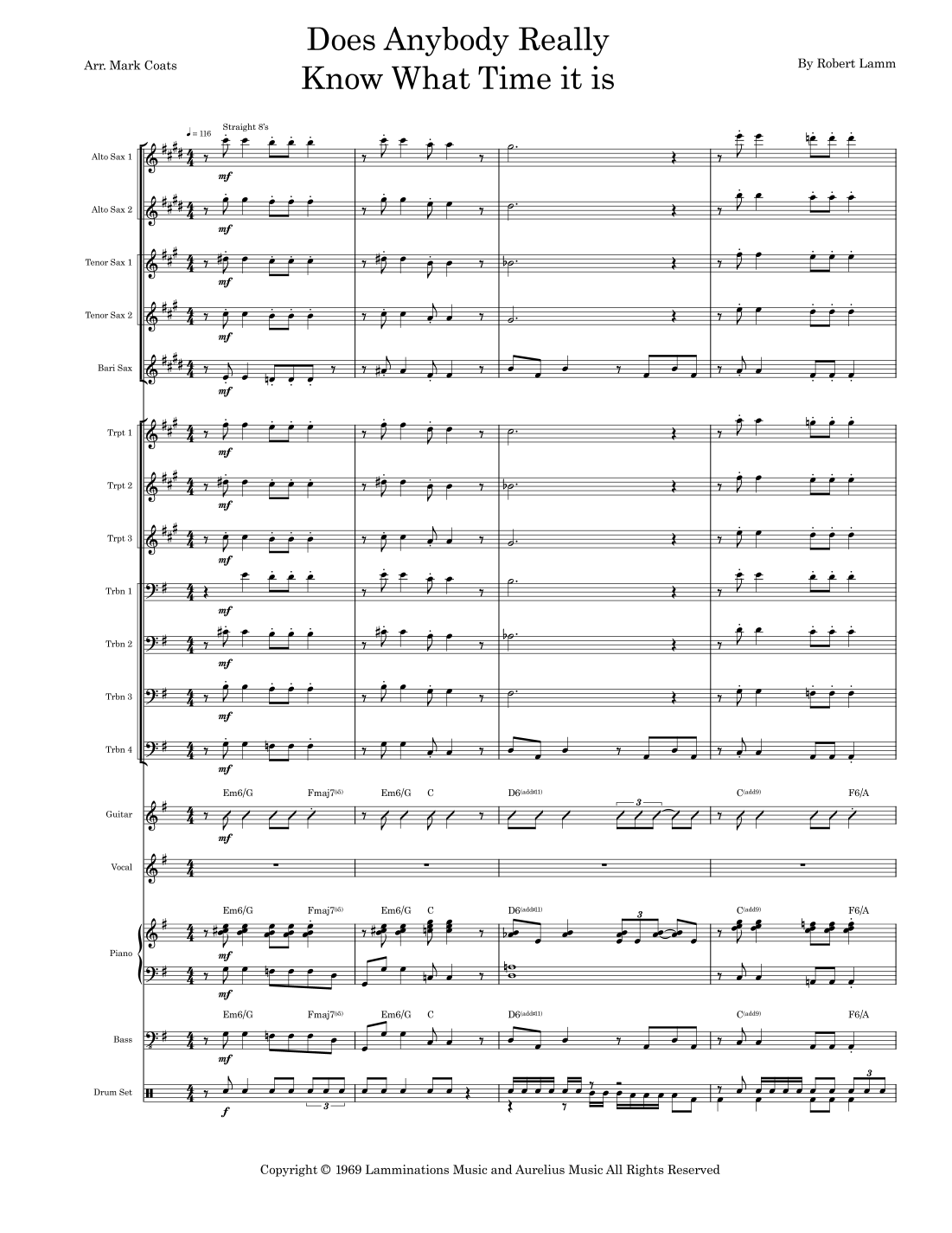 Does Anybody Really Know What Time It Is? (arr. Mark Coats) by Chicago ...