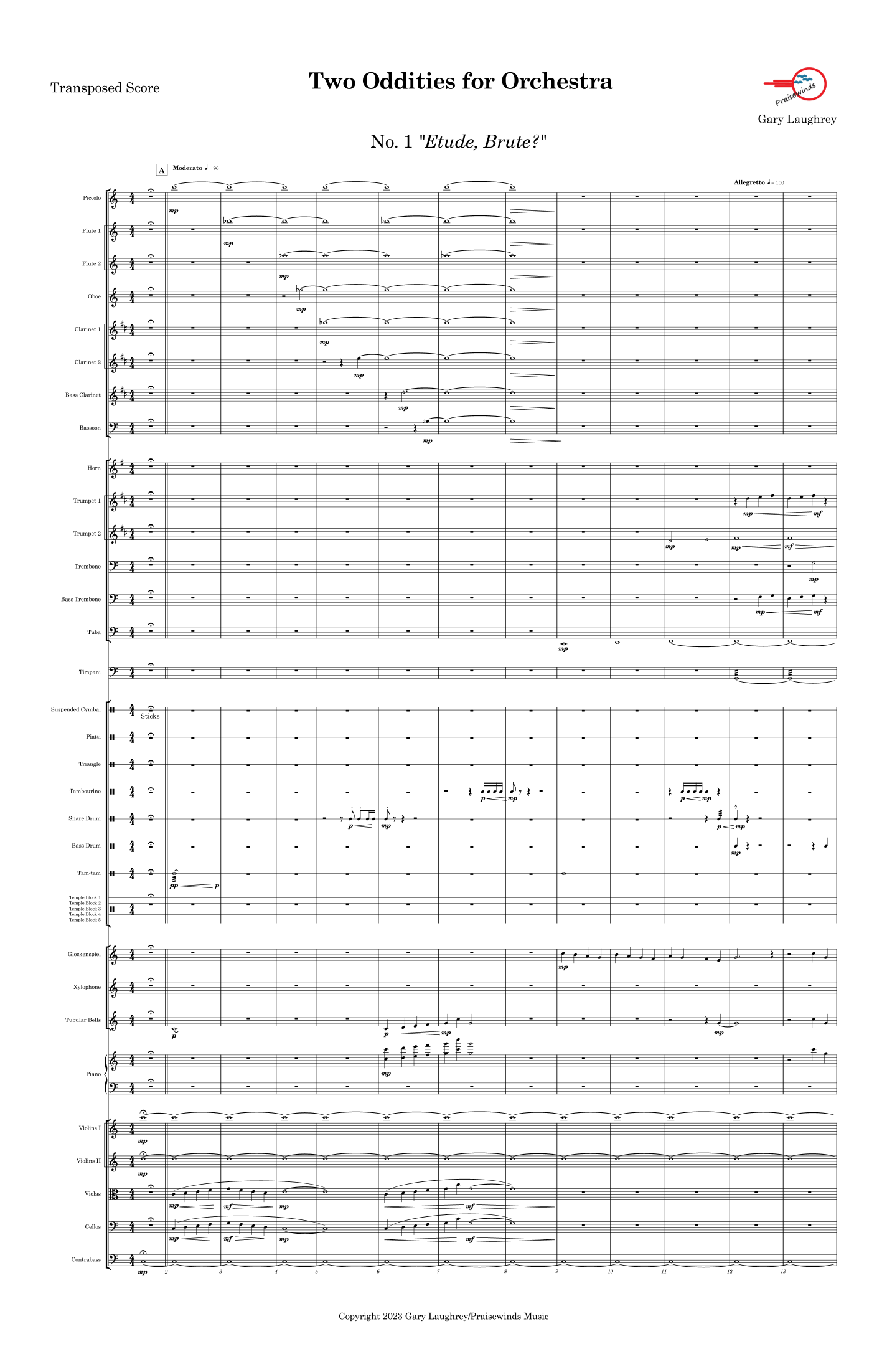 Two Oddities for Orchestra by Gary Laughrey Full Orchestra