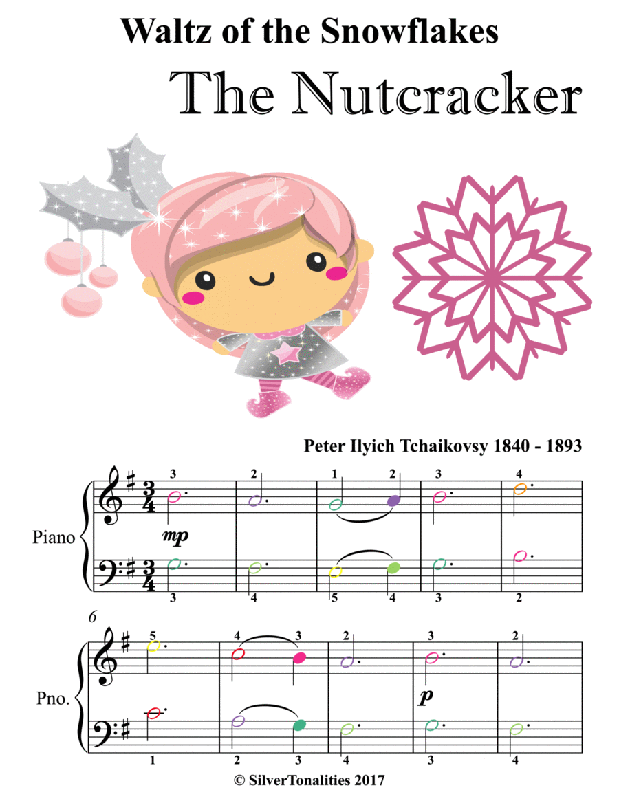 Waltz of the Snowflakes the Nutcracker Easiest Piano Sheet Music with