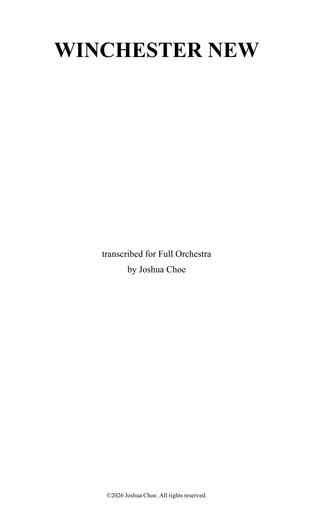 WINCHESTER NEW (Alternative Version) (arr. JMJ Arrangements) by Traditional 管弦乐团 - 预览
