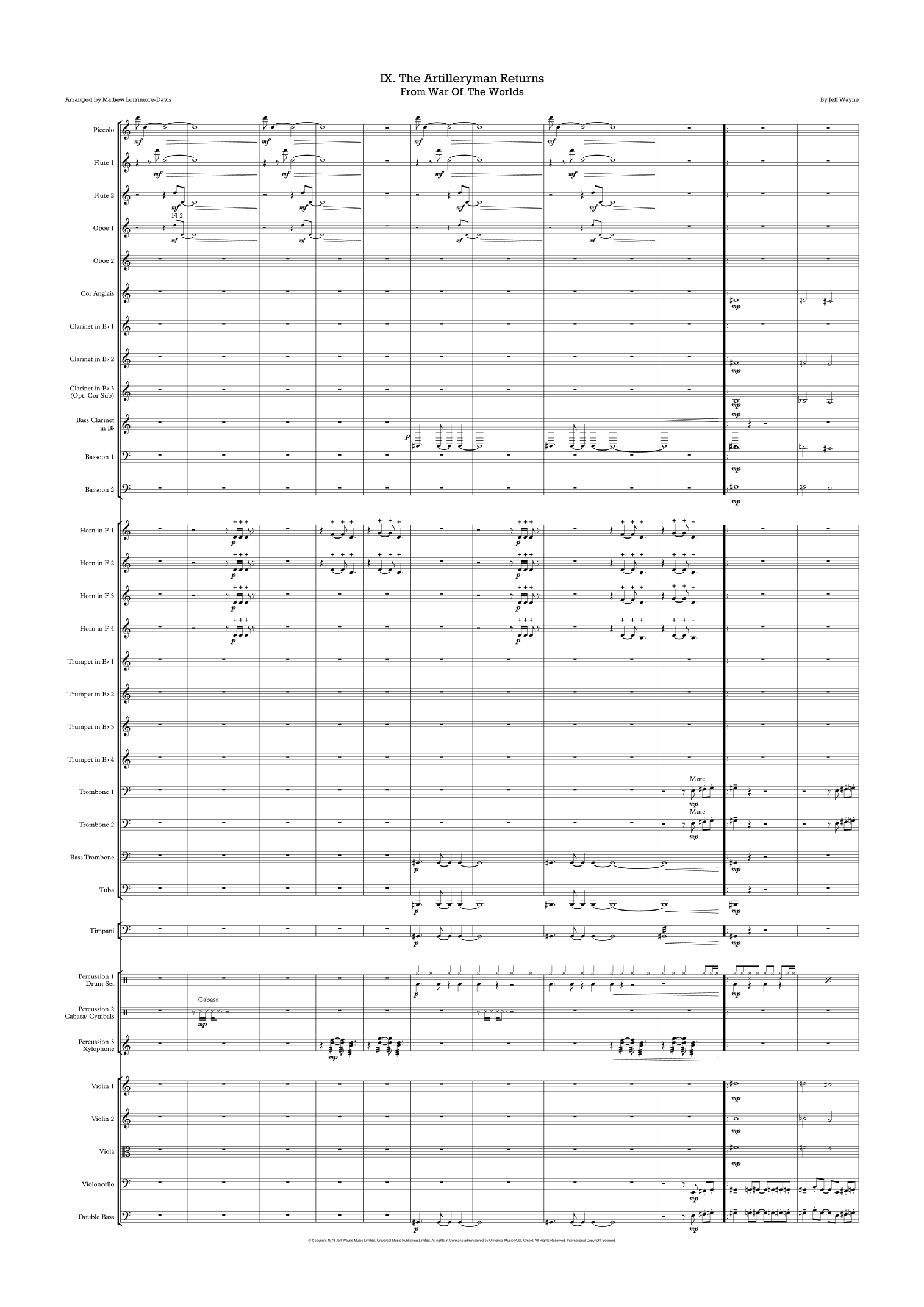 The Artilleryman Returns (arr. Mathew Lorrimore-Davis) by Jeff Wayne Full Orchestra