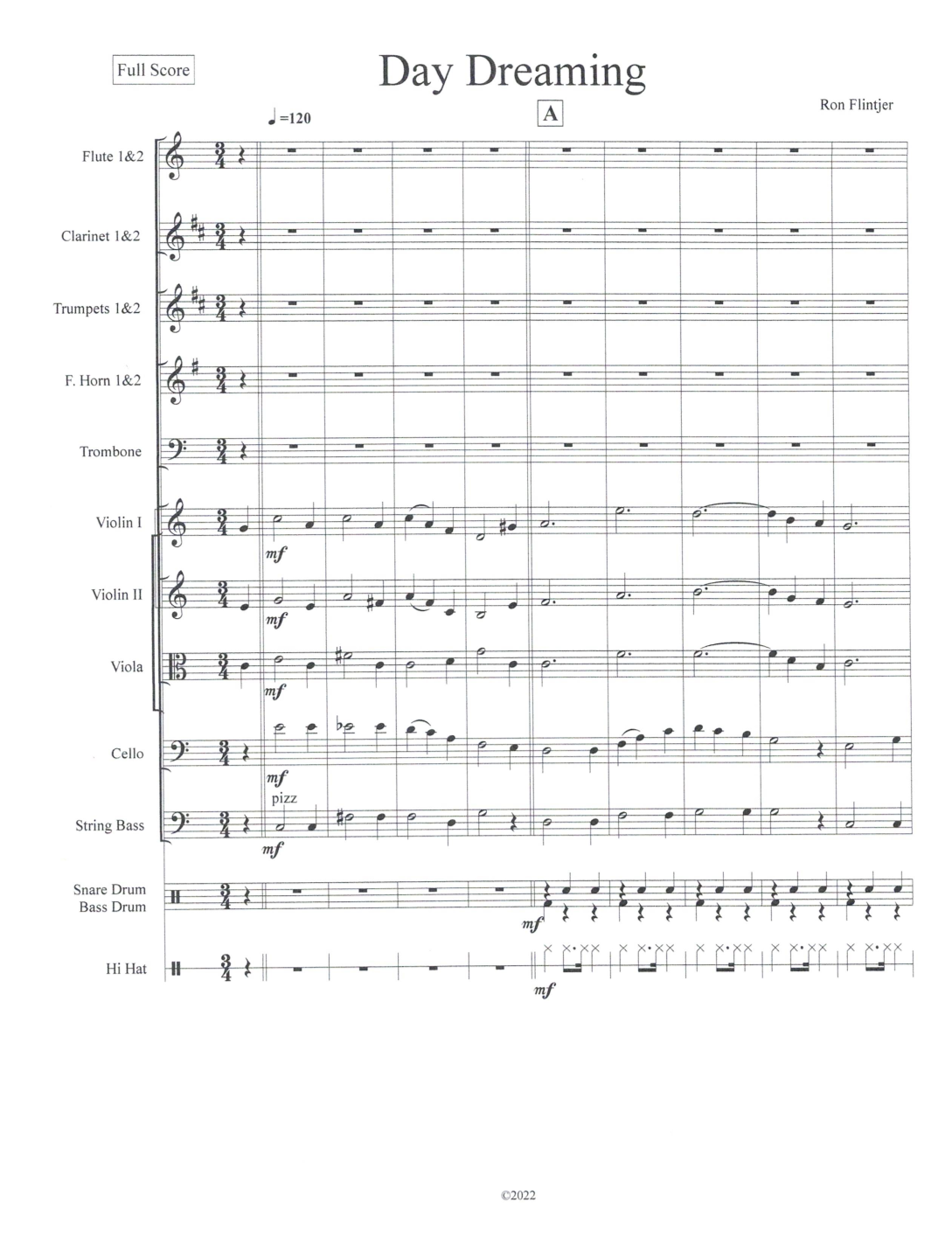 Day Dreaming by Ron Flintjer Full Orchestra