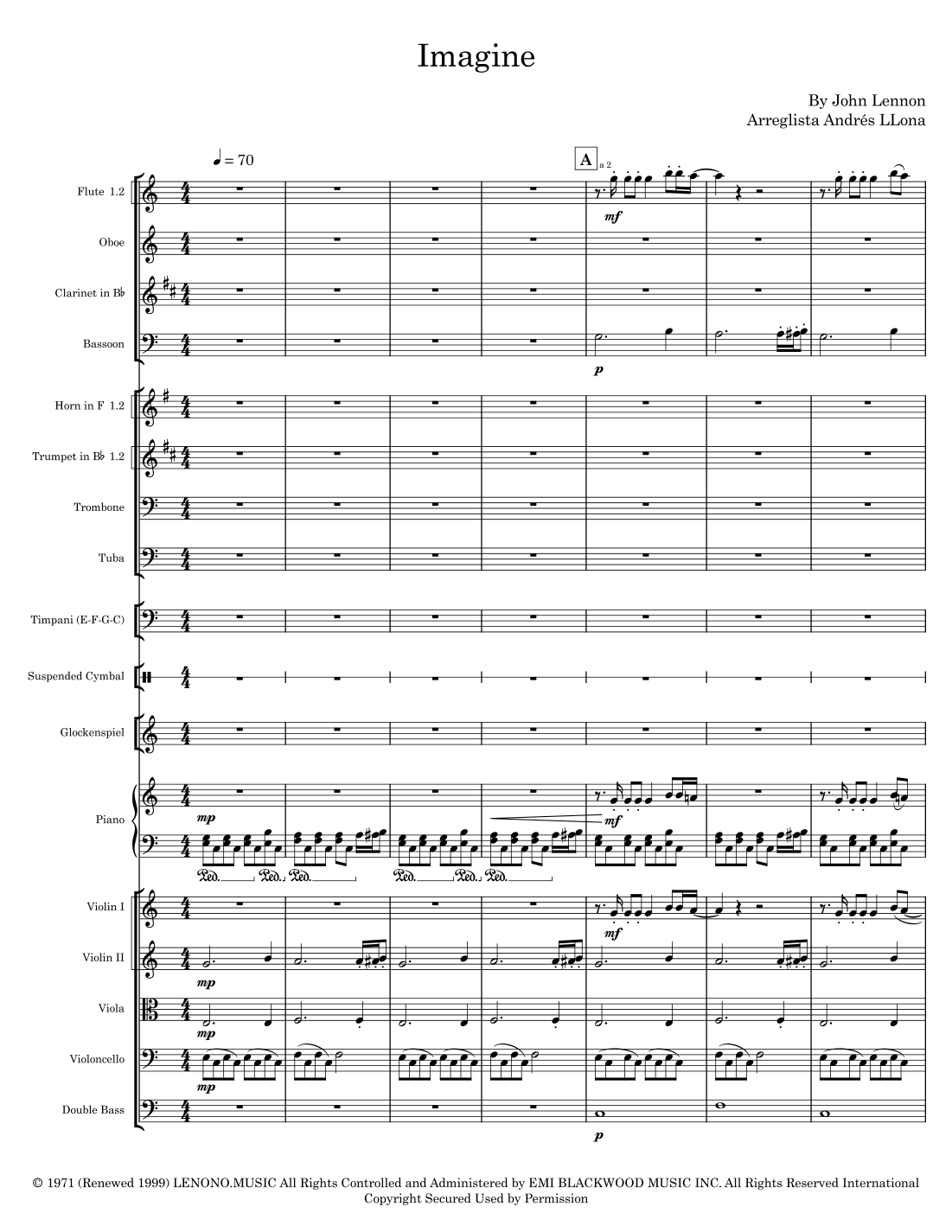 Imagine (arr. Andrés LLona) by David Archuleta 管弦乐团 - 预览
