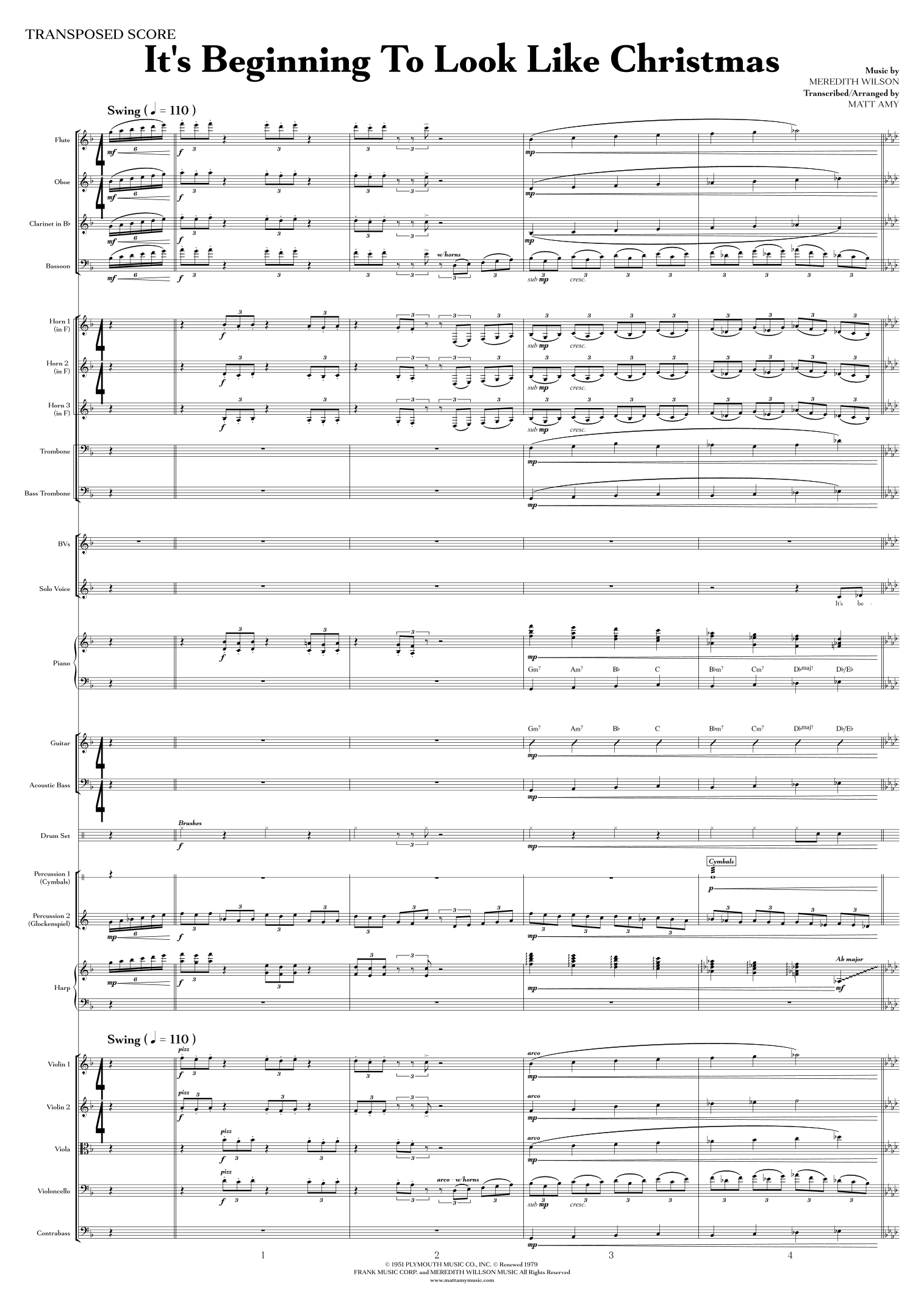 It's Beginning To Look Like Christmas (arr. Matt Amy) by #1 Holiday Carolers Full Orchestra