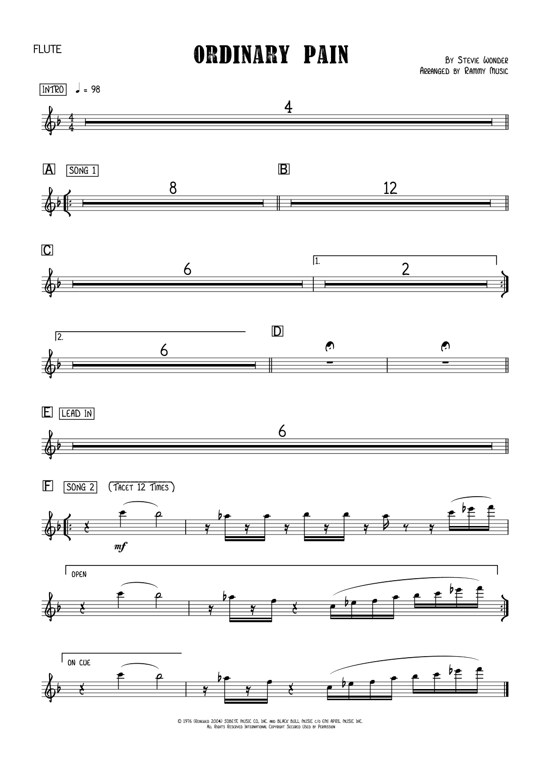 Ordinary Pain (arr. Rammy) by Stevie Wonder 管弦乐团 - 预览