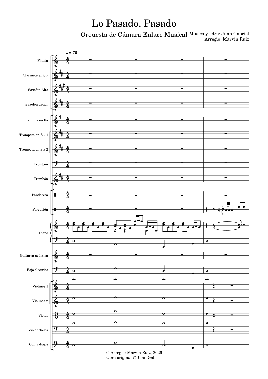 【何塞·何塞《已成过去》管弦乐团谱（马文·鲁伊兹改编）】Ya lo Pasado, Pasado (arr. Marvin Ruiz) by José José Full Orchestra PDF乐谱下载