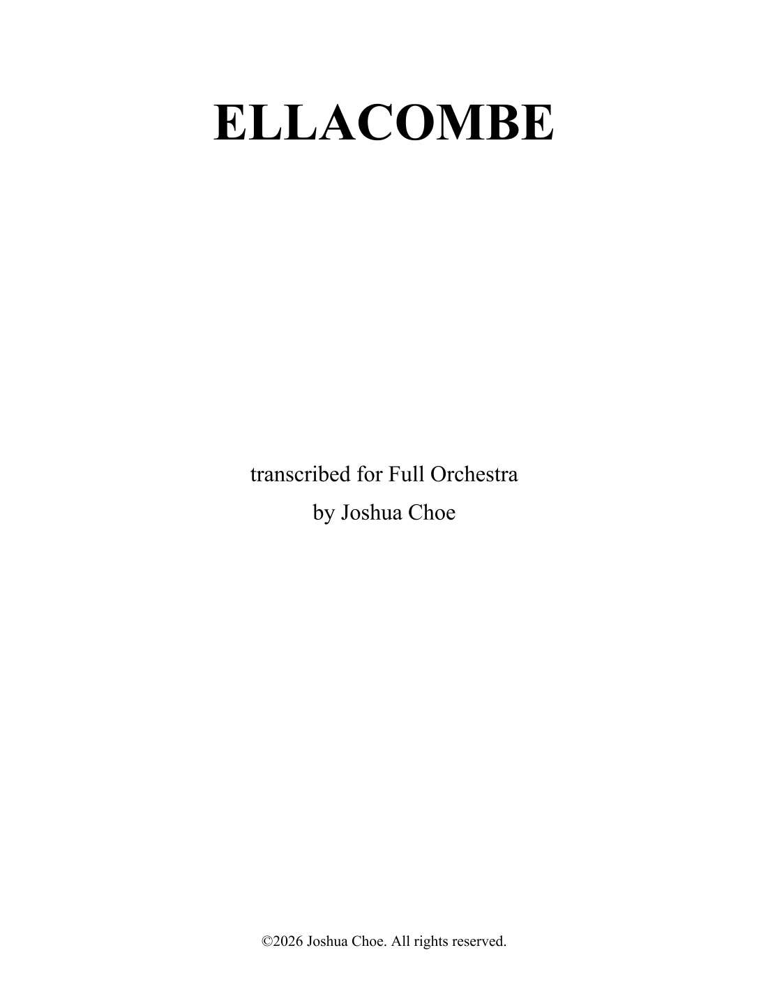 ELLACOMBE (arr. JMJ Arrangements) by Traditional 管弦乐团 - 预览