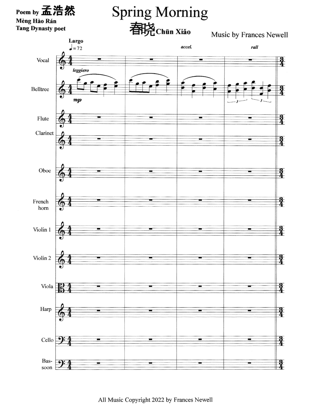 Spring Morning-Fresh Rain-FULL SCORE AND PARTS - Score Only by Frances Newell Full Orchestra