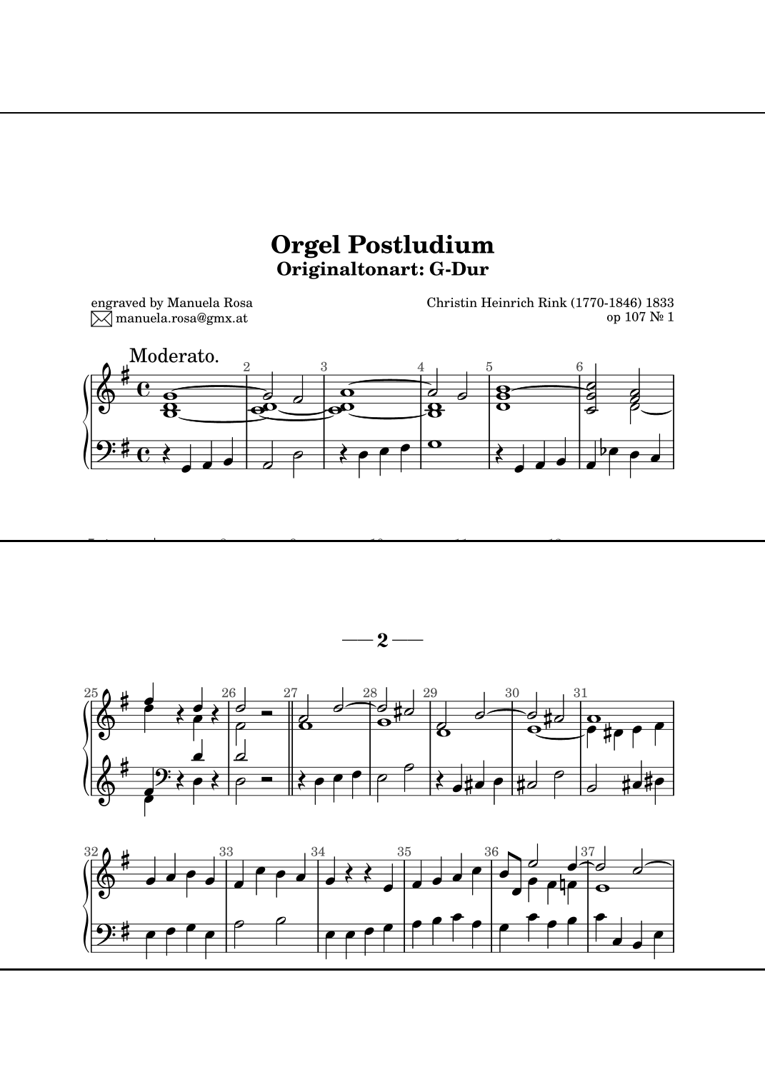 Organ postlude G major easy organ manualiter (arr. Manuela Rosa) by ...