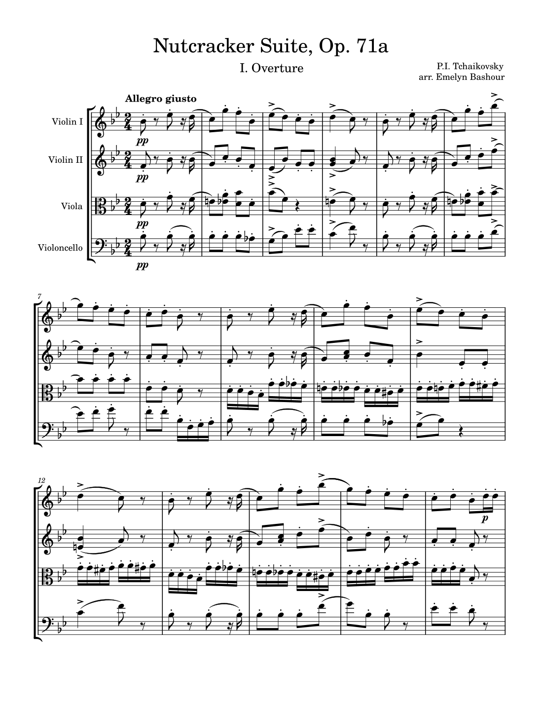 The Nutcracker Suite, Op. 71a Overture (arr. Emelyn Bashour) Sheet