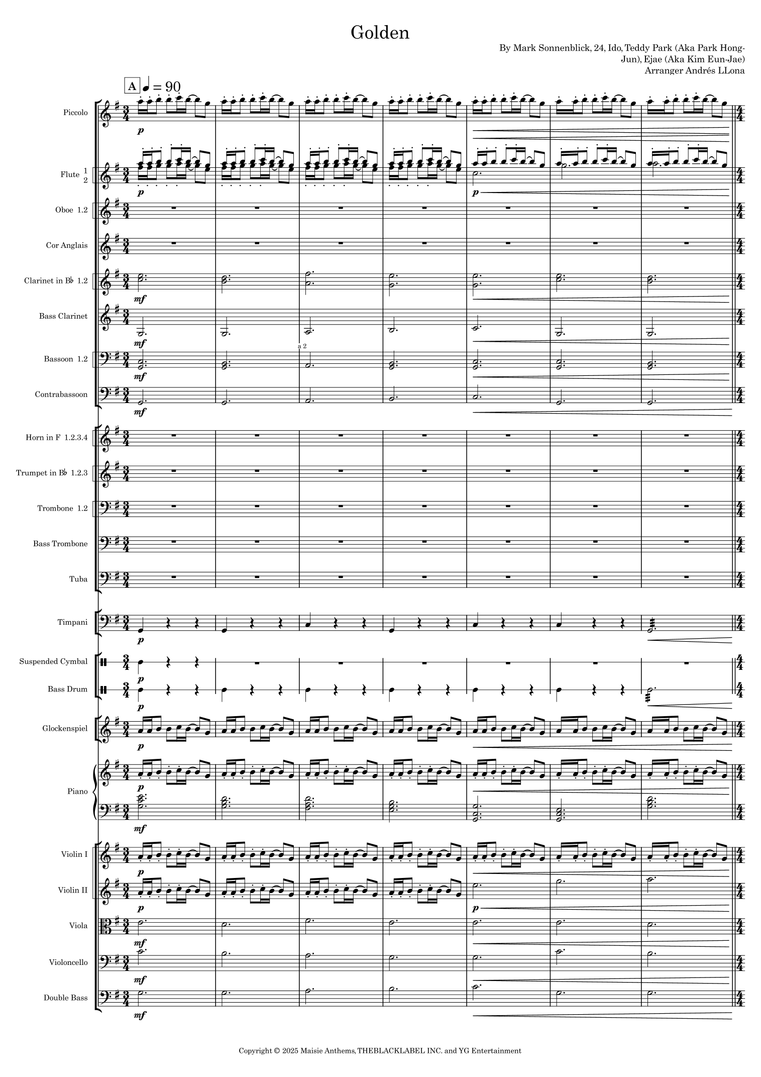 Golden (arr. Andrés LLona) by Huntr/X (Ejae, Audrey Nuna And Rei Ami) 全编制管弦乐团 - 预览