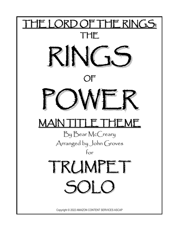 The Lord Of The Rings The Rings Of Power Main Title Theme Sheet