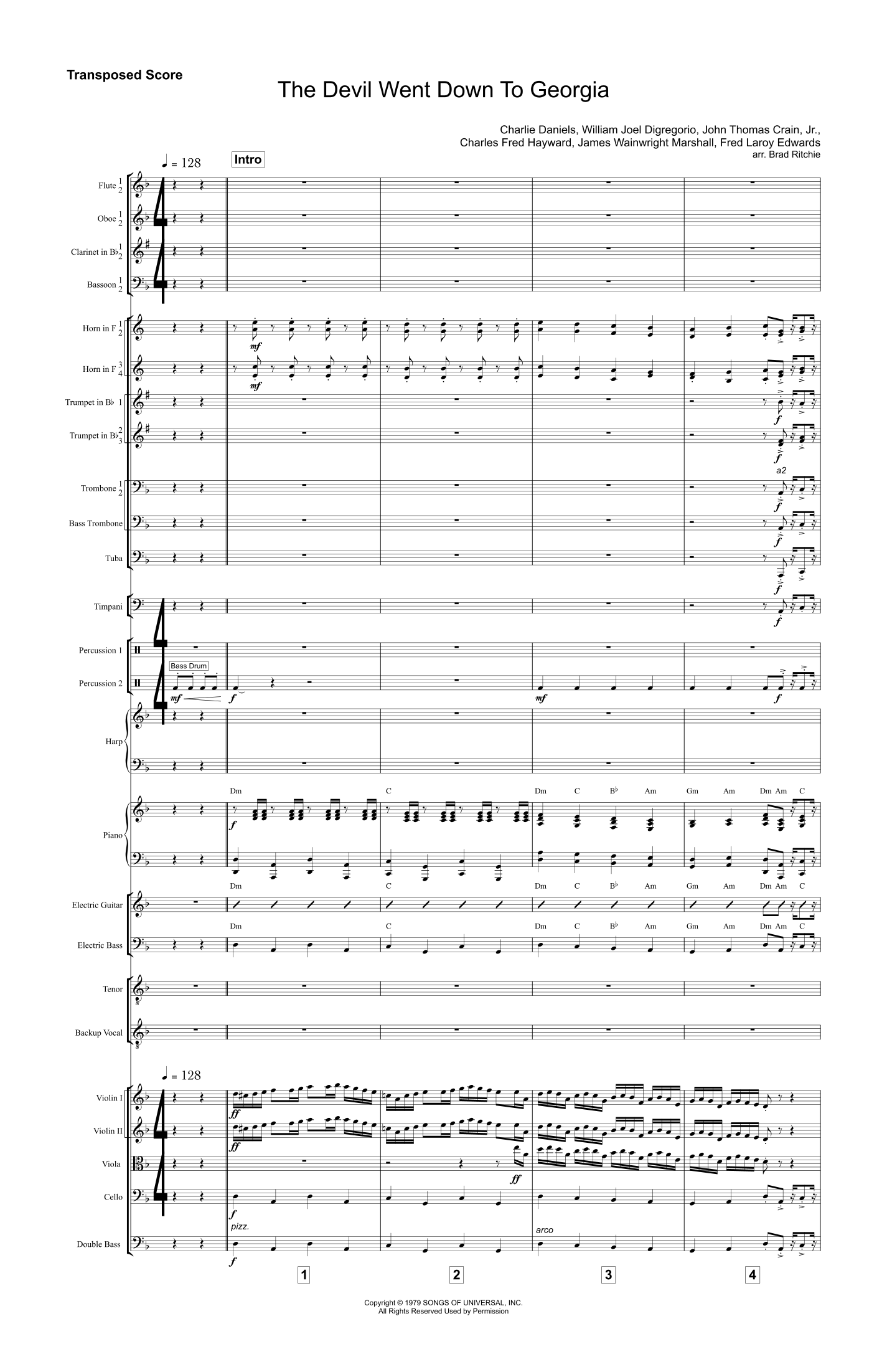 The Devil Went Down To Georgia (arr. Brad Ritchie) by Charlie Daniels Band Full Orchestra