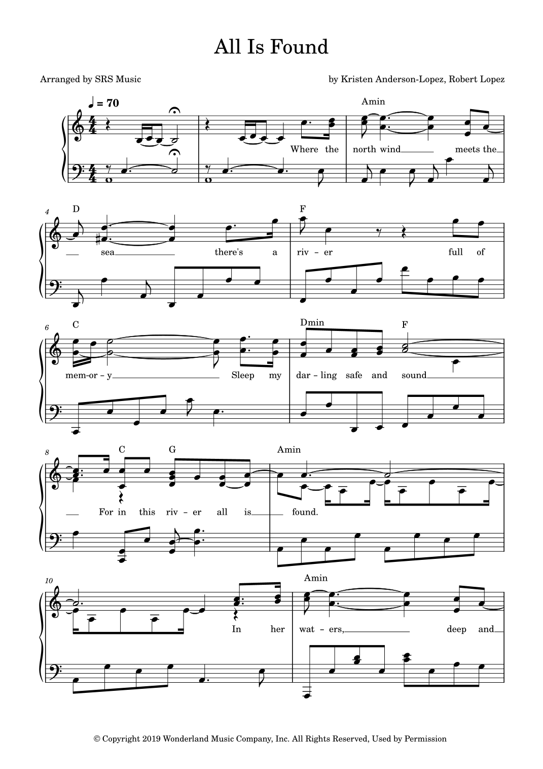 All Is Found (from Disney's Frozen 2) by Evan Rachel Wood Sheet