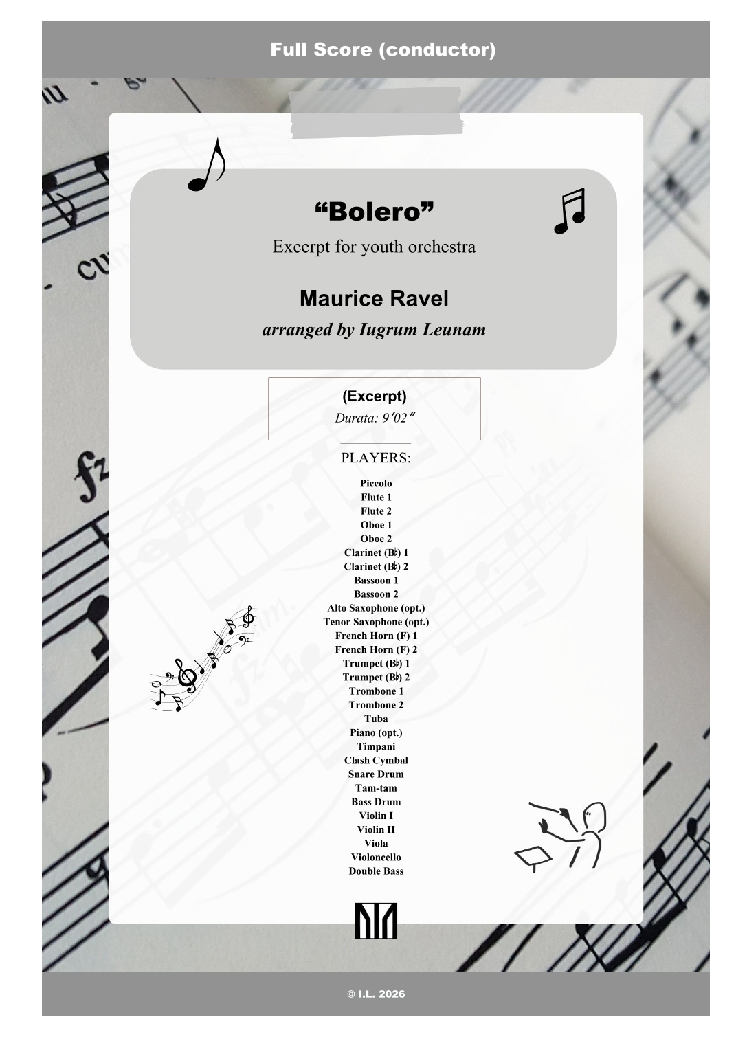 "Bolero" (Excerpt) (arr. Iugrum Leunam) by Maurice Ravel 管弦乐团 - 预览