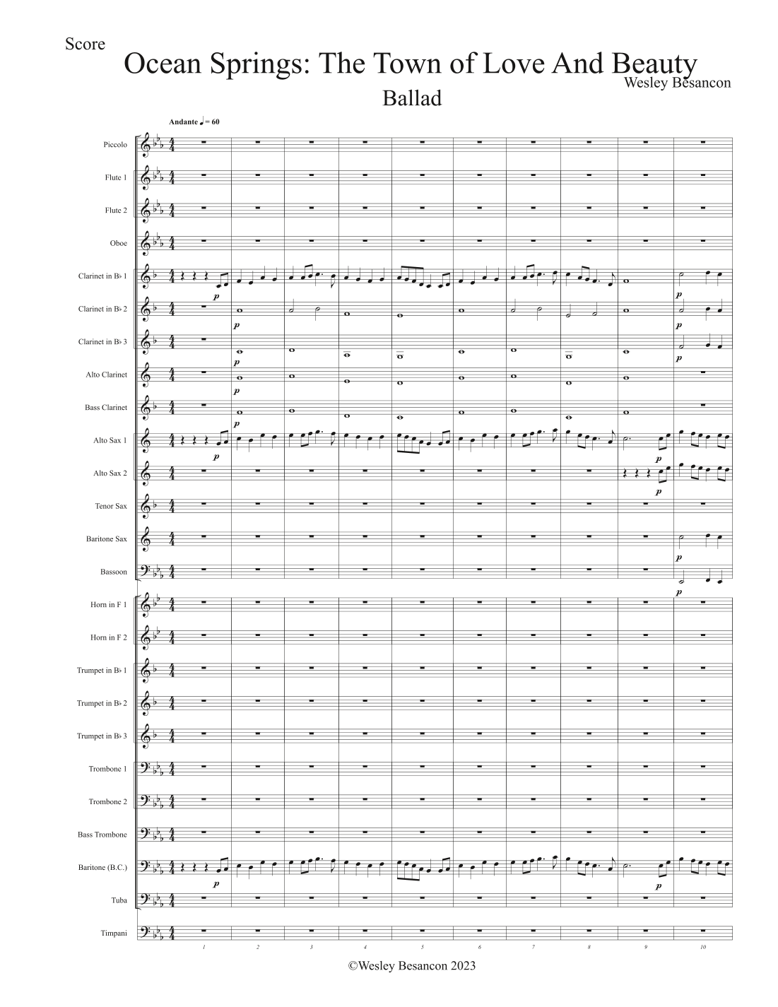 Ocean Springs The Town of Love and Beauty by Wesley Besancon Sheet