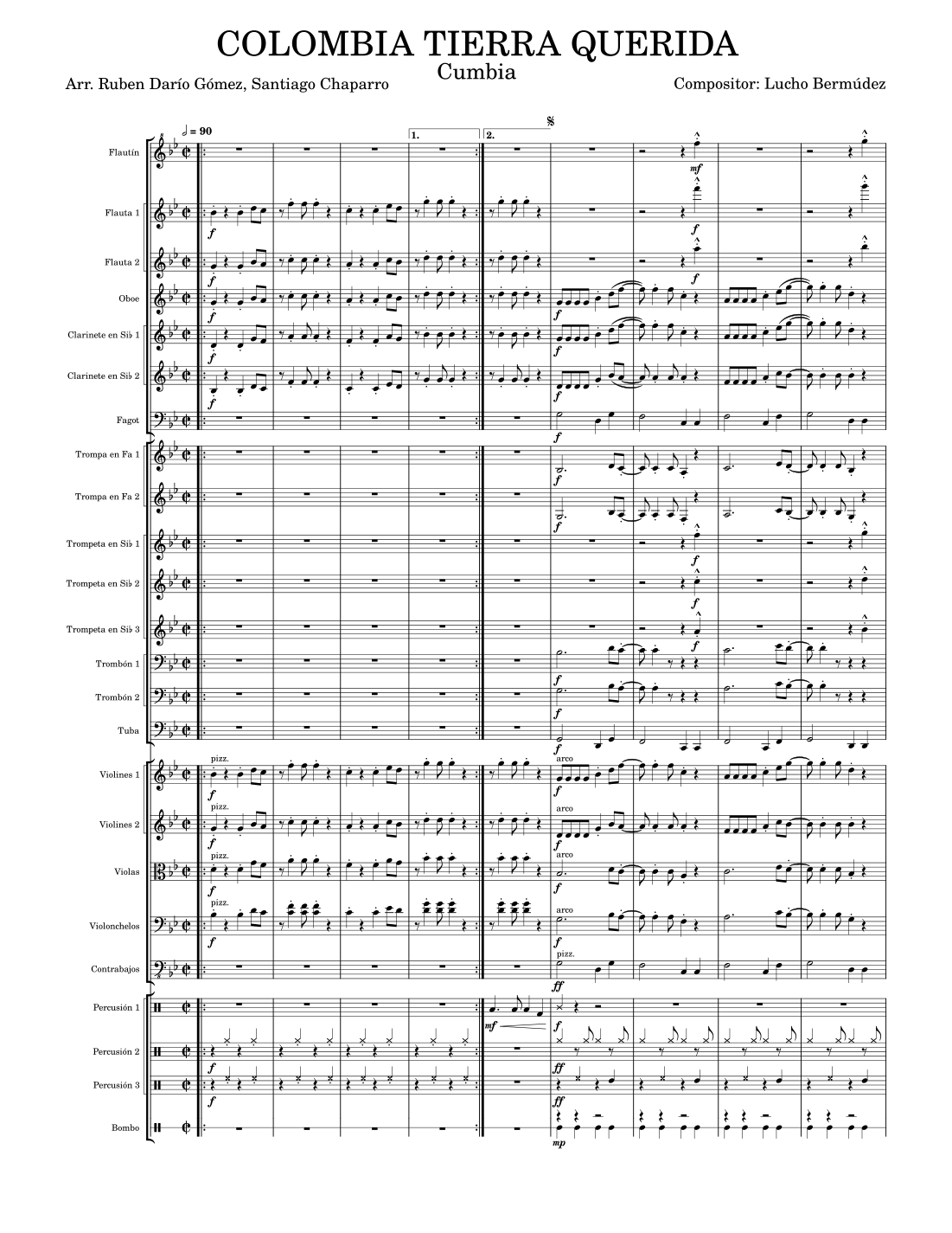 Colombia Tierra Querida (arr. Santiago Chaparro) by Academia Musical CONCERTO Full Orchestra