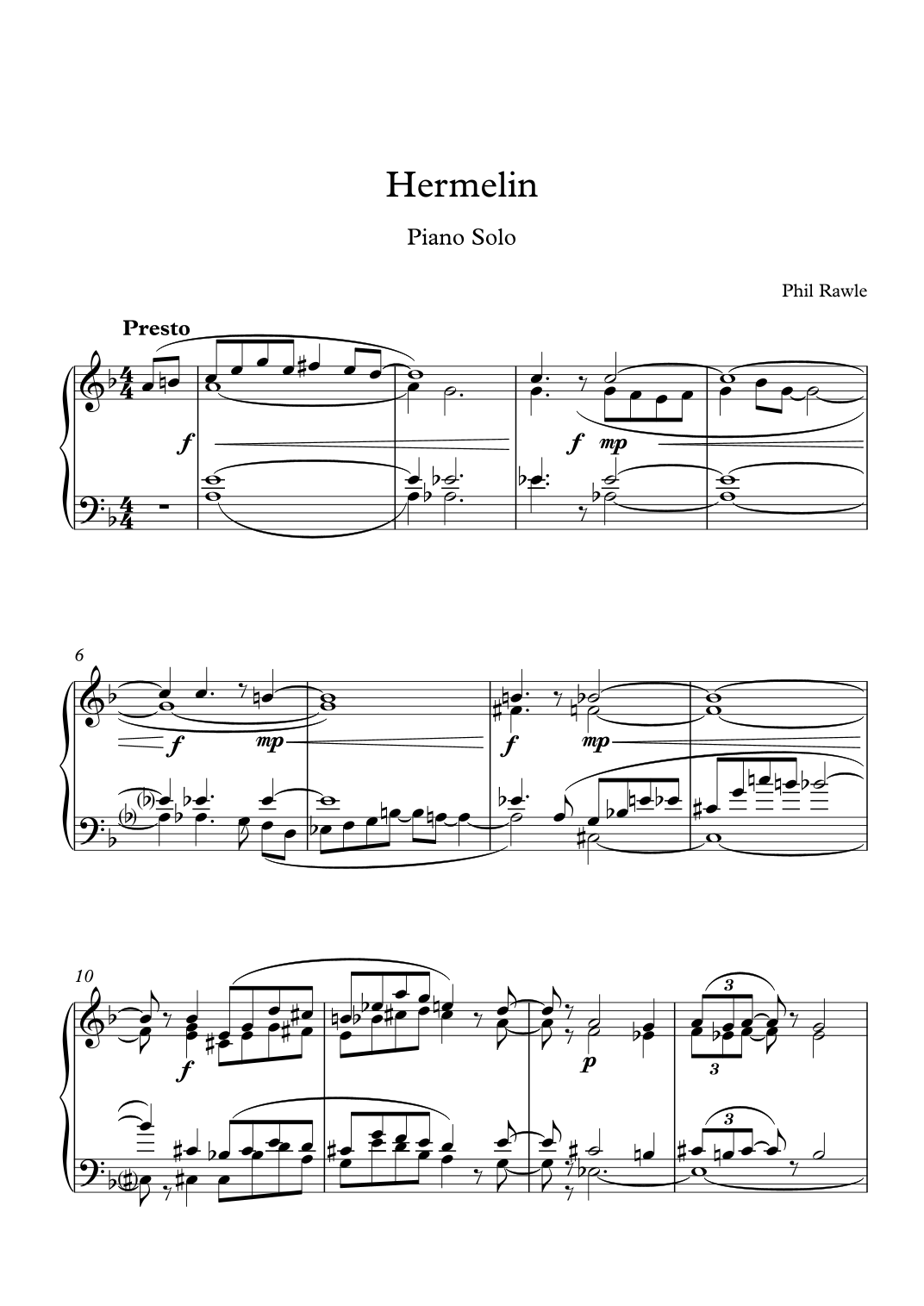 Hermelin - Piano Solo by Phil Rawle Sheet Music for Piano Solo at Sheet ...