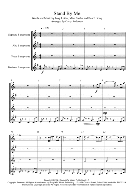 Stand By Me (arr. Garry Anderson) Partition Digitale