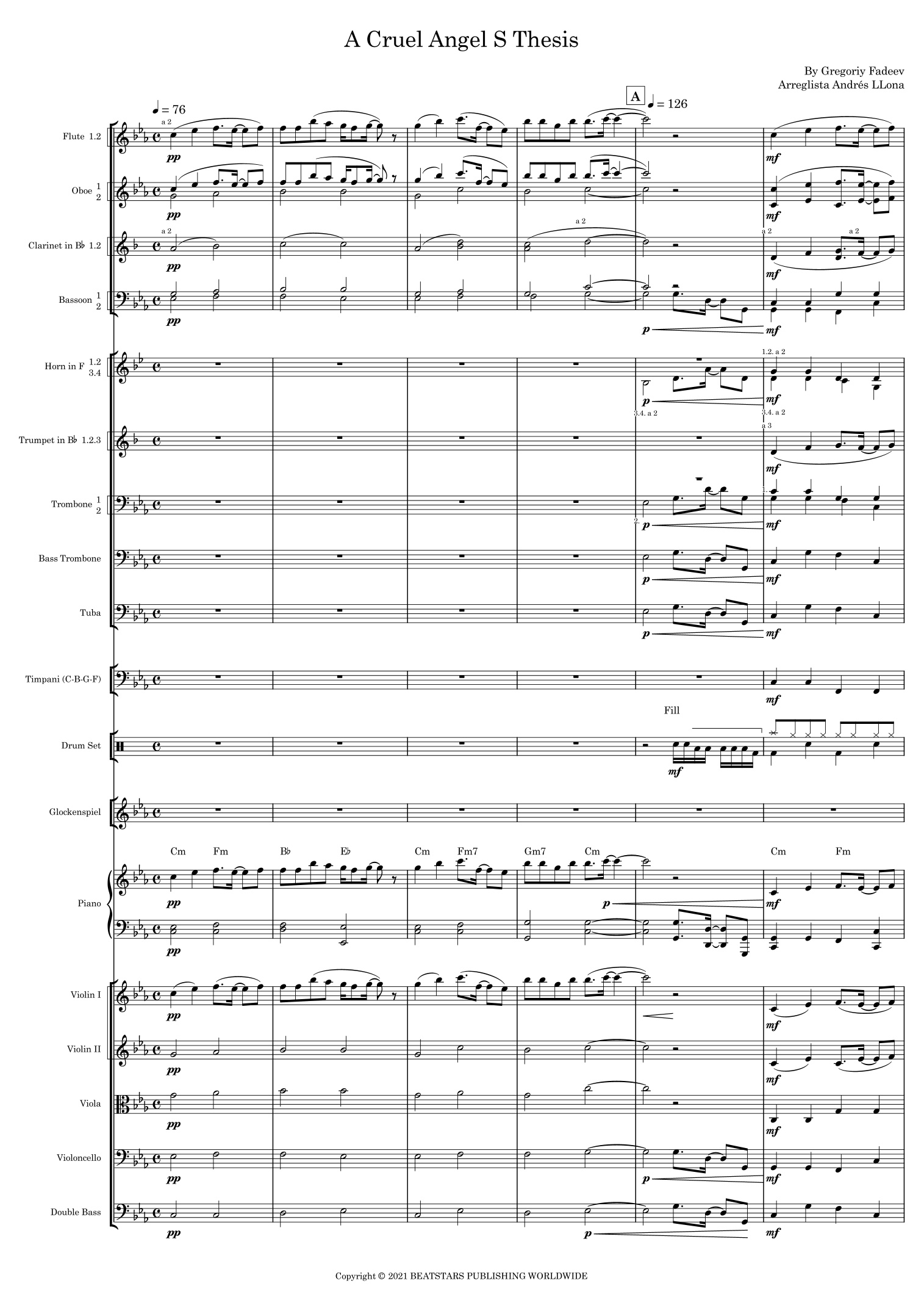 A Cruel Angel S Thesis 8 Bit (arr. Andrés LLona) by Bass Estrada Full Orchestra (管弦乐团) - 预览