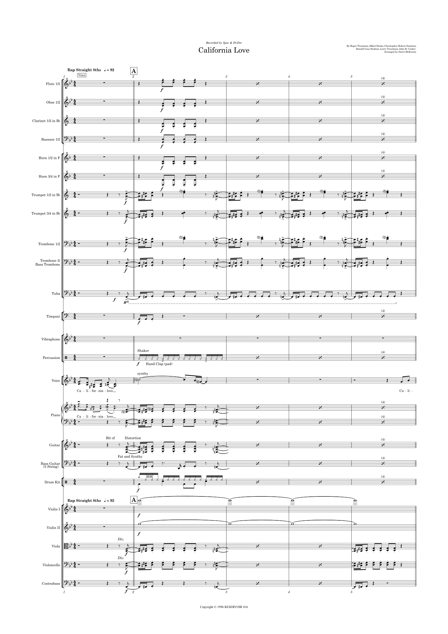 California Love (Remix) (arr. Daryl McKenzie) by 2Pac Full Orchestra