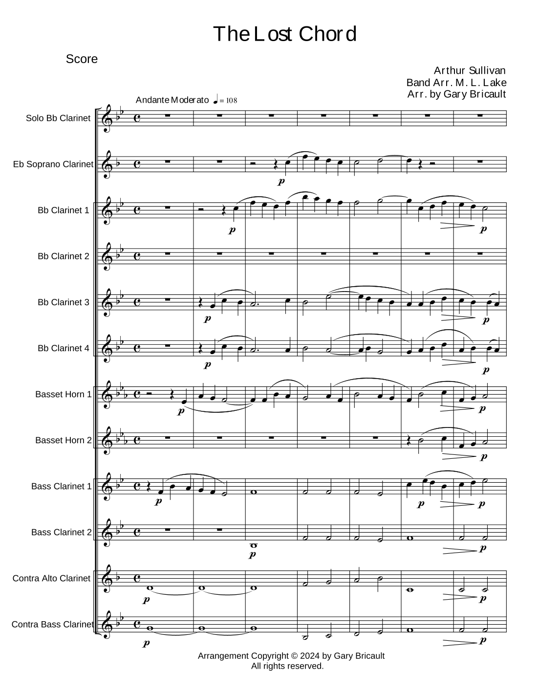 The Lost Chord (arr. Gary Bricault) Digital Sheet Music