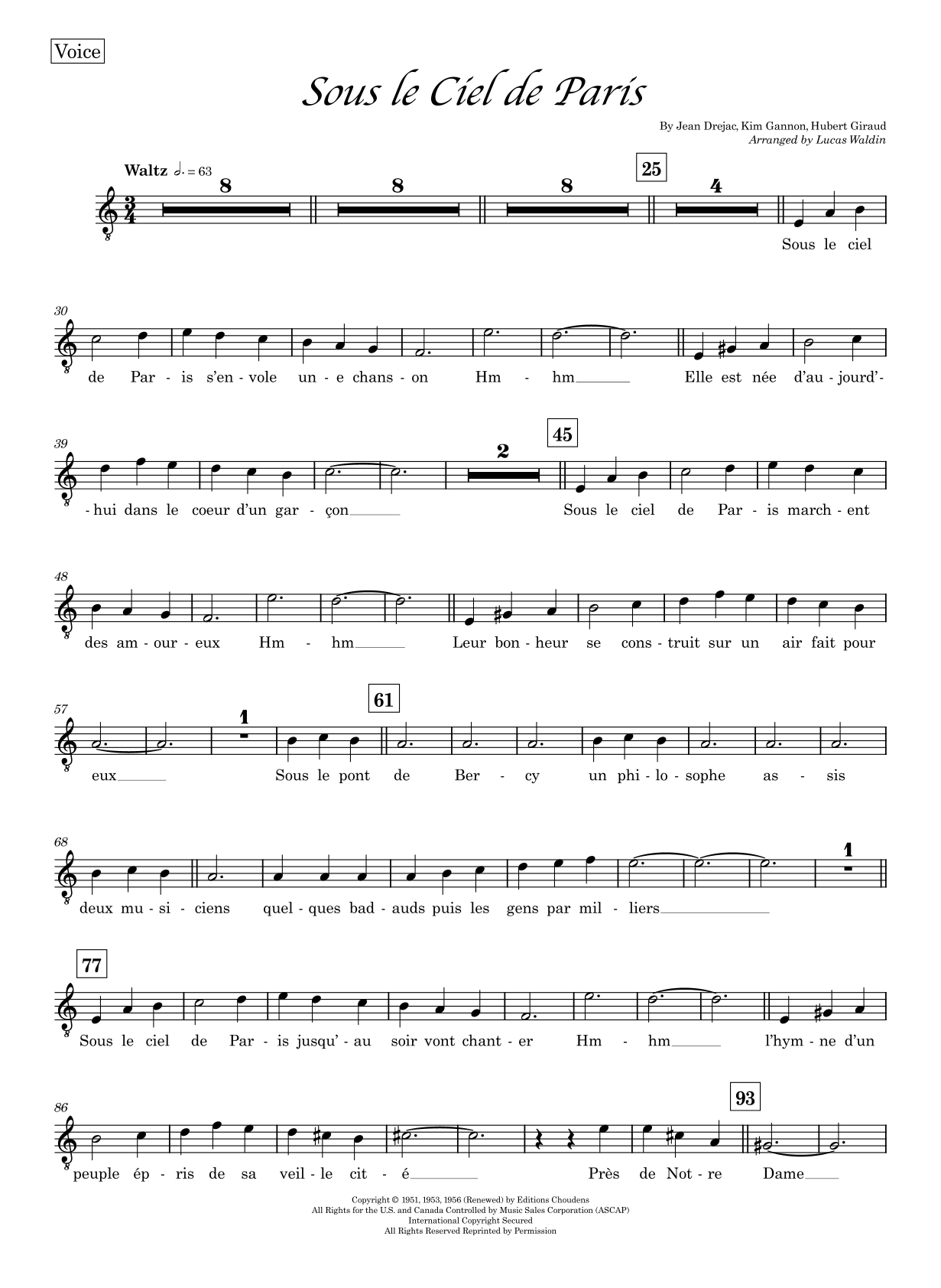 Under Paris Skies (arr. Lucas Waldin) by Hubert Giraud 管弦乐团 - 预览