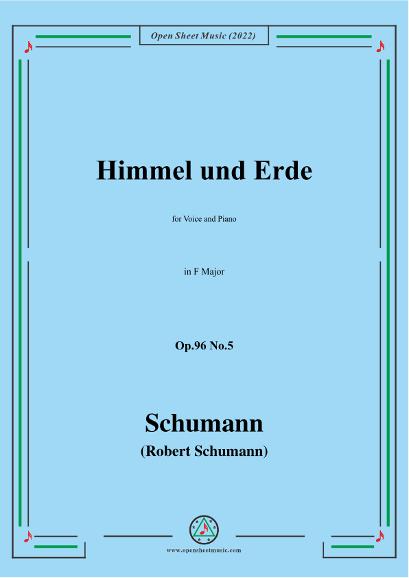 SchumannHimmel und Erde,Op.96 No.5,in F Major (arr. OSM Press) by Schumann Sheet Music for
