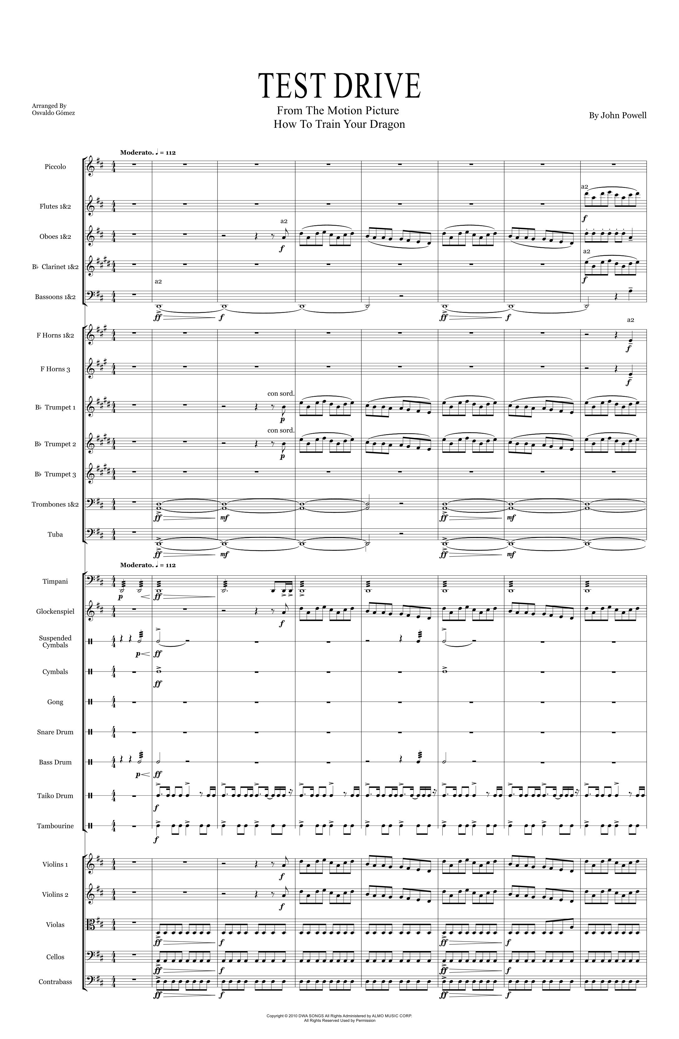 Test Drive (arr. Osvaldo Gómez) by John Powell Full Orchestra (管弦乐团) - 预览