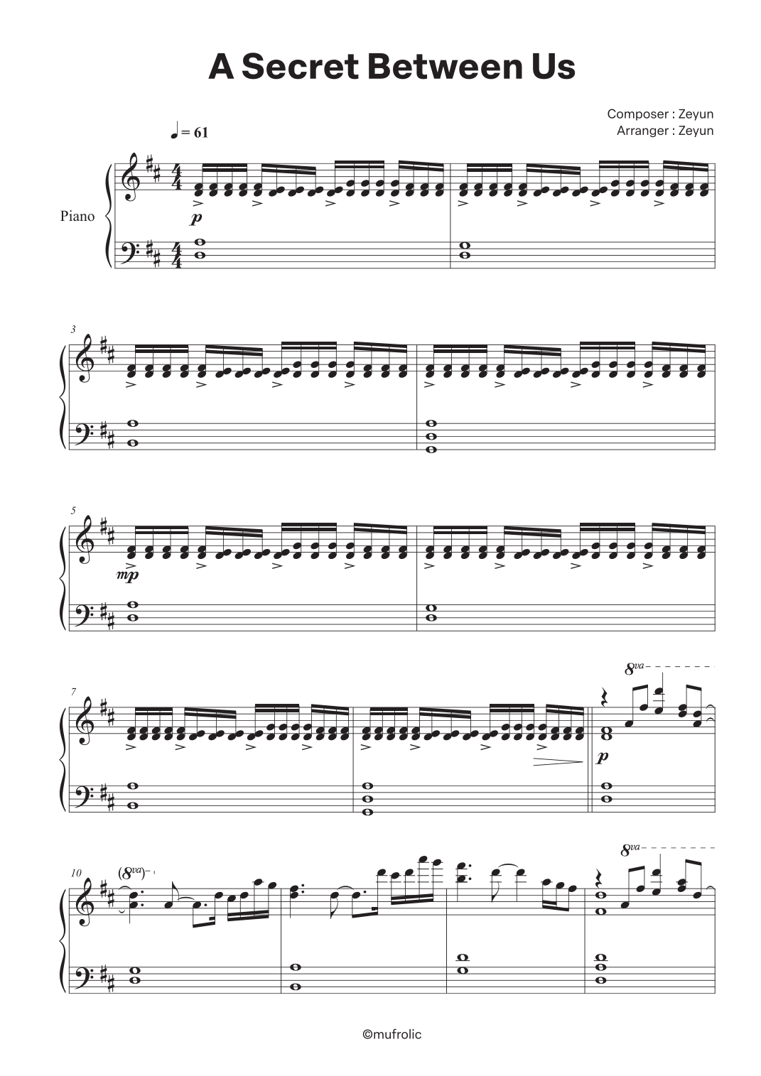 A Secret Between Us Digital Sheet Music