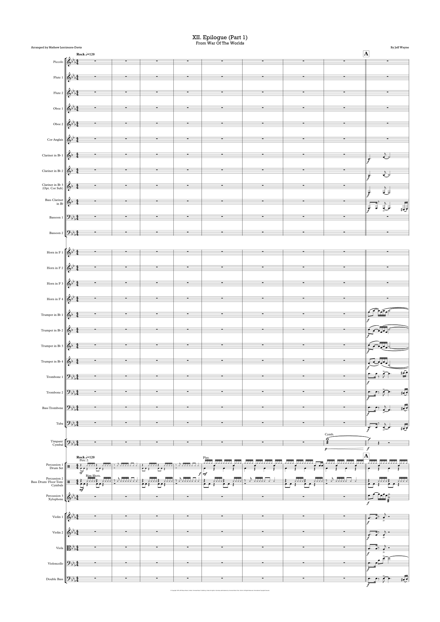 Epilogue (Part 1) (arr. Mathew Lorrimore-Davis) by Jeff Wayne Full Orchestra