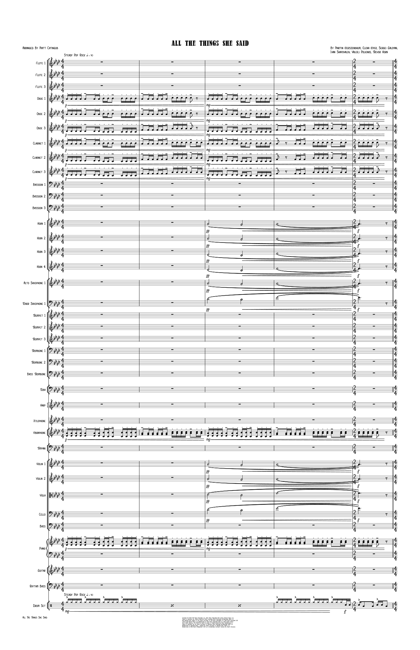 All The Things She Said (arr. Matt Catingub) by Tatu 全编制管弦乐团 - 预览